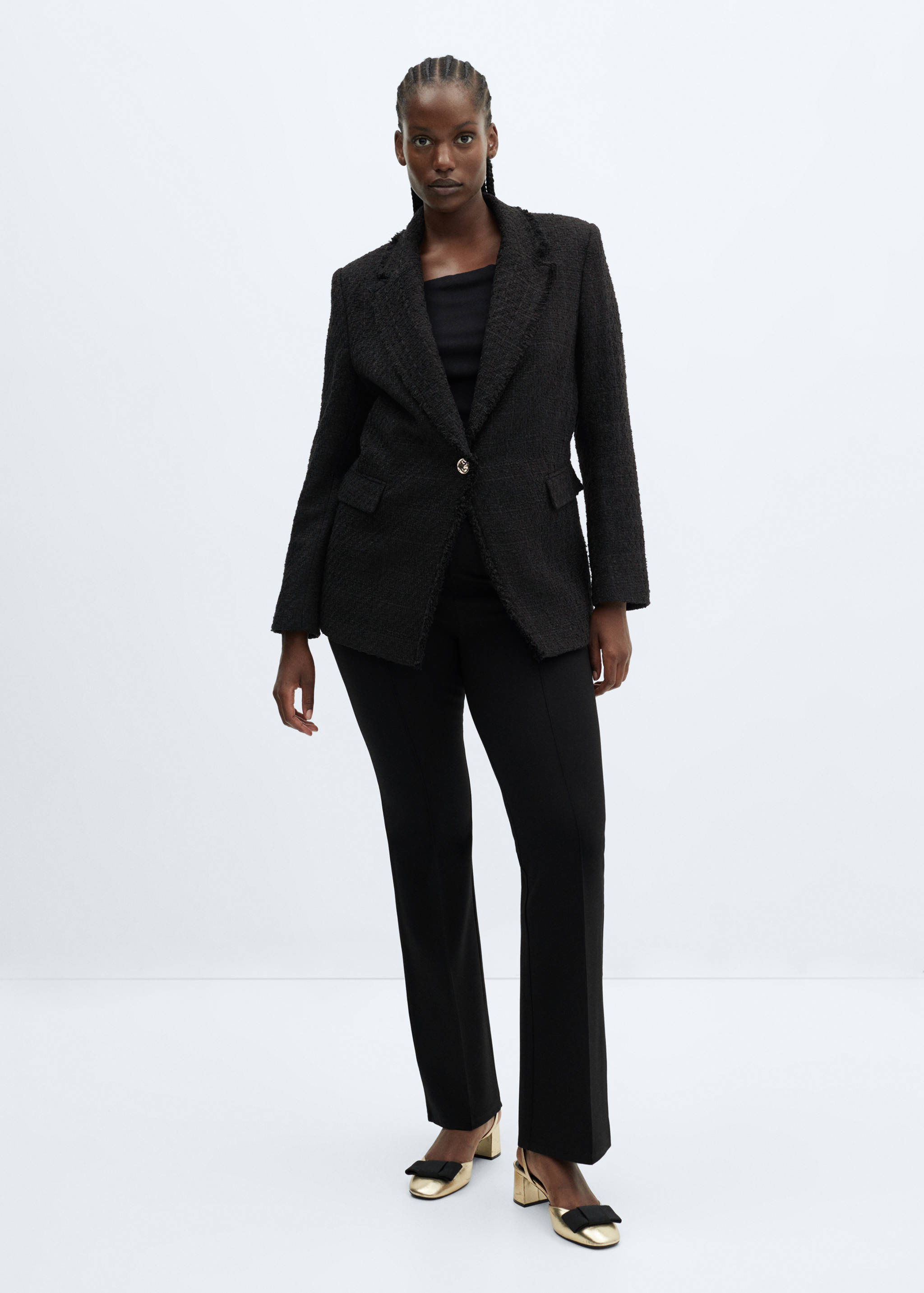 Tweed blazer with jewel button - Details of the article 3