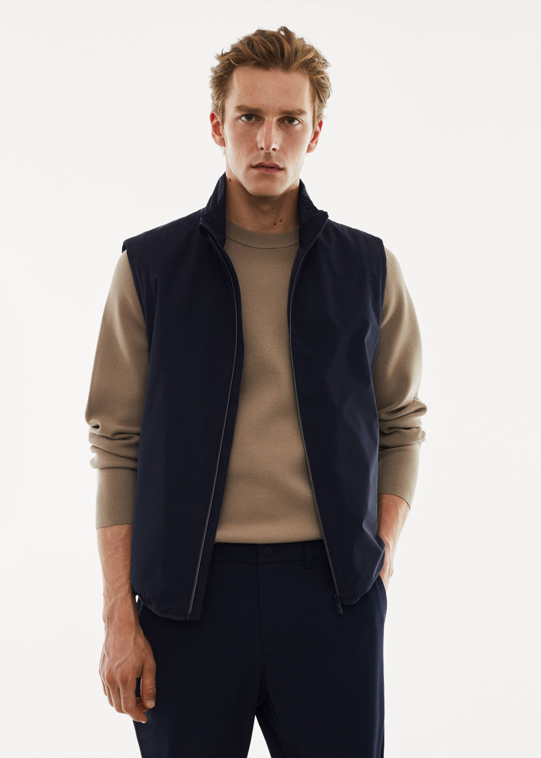 Lightweight quilted water-repellent quilted gilet - Medium plane