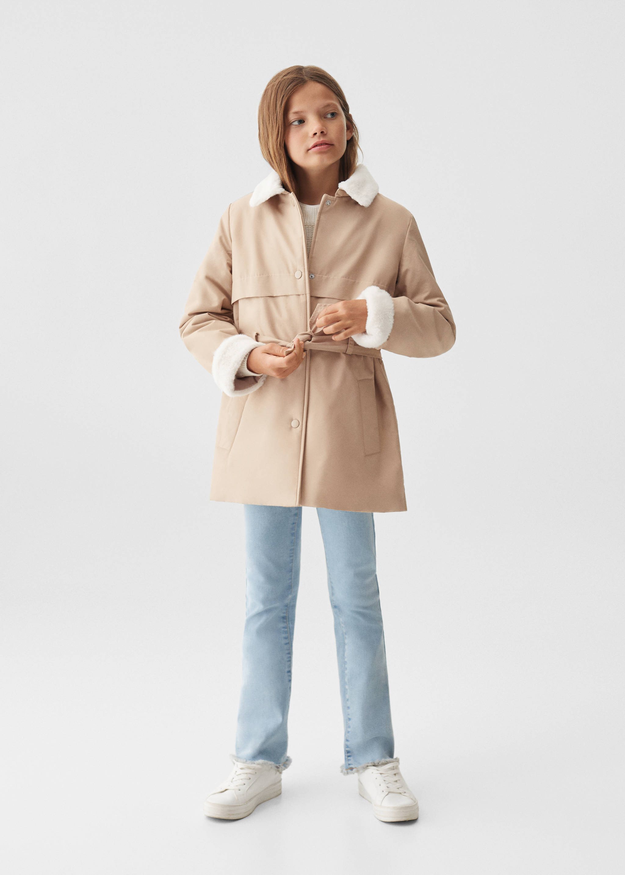 Trench matelassé doublure imitation fourrure - Plan général