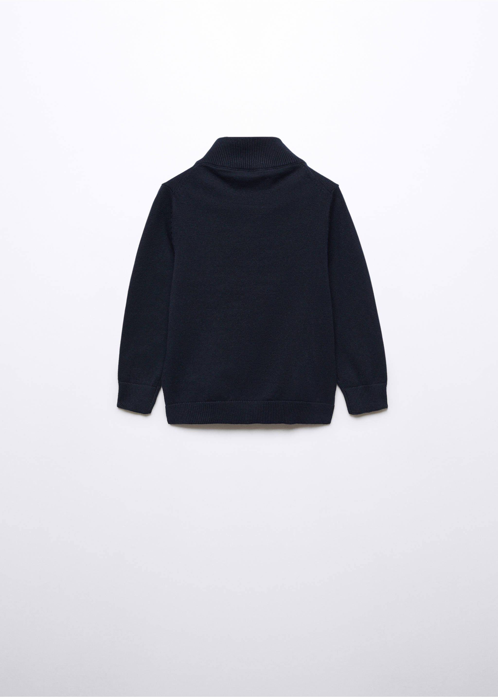 Zip knit sweater - Reverse of the article, Navy. Ref: 57074760-00.