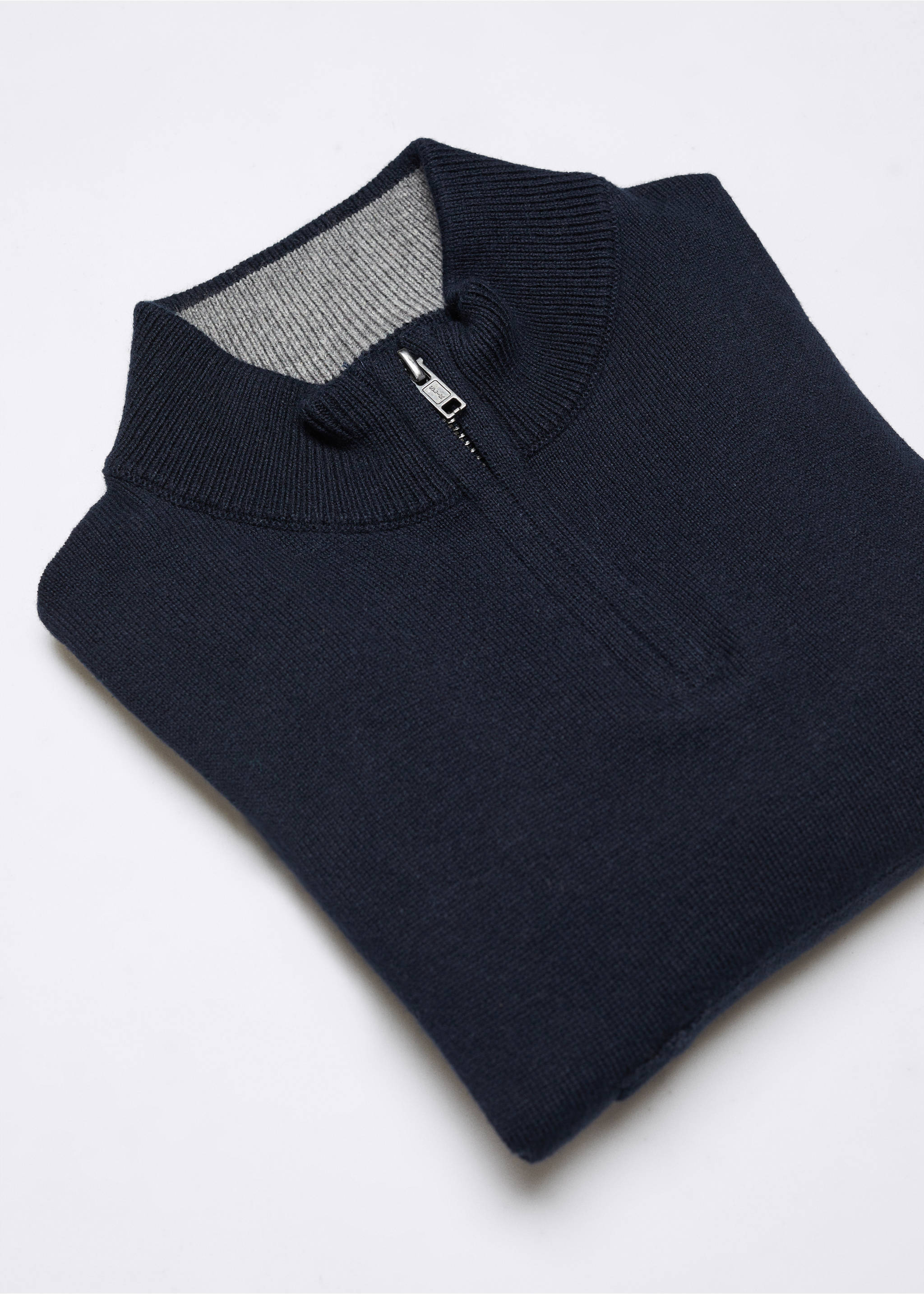 Zip knit sweater - Details of the article 0, Navy. Ref: 57074760-00.