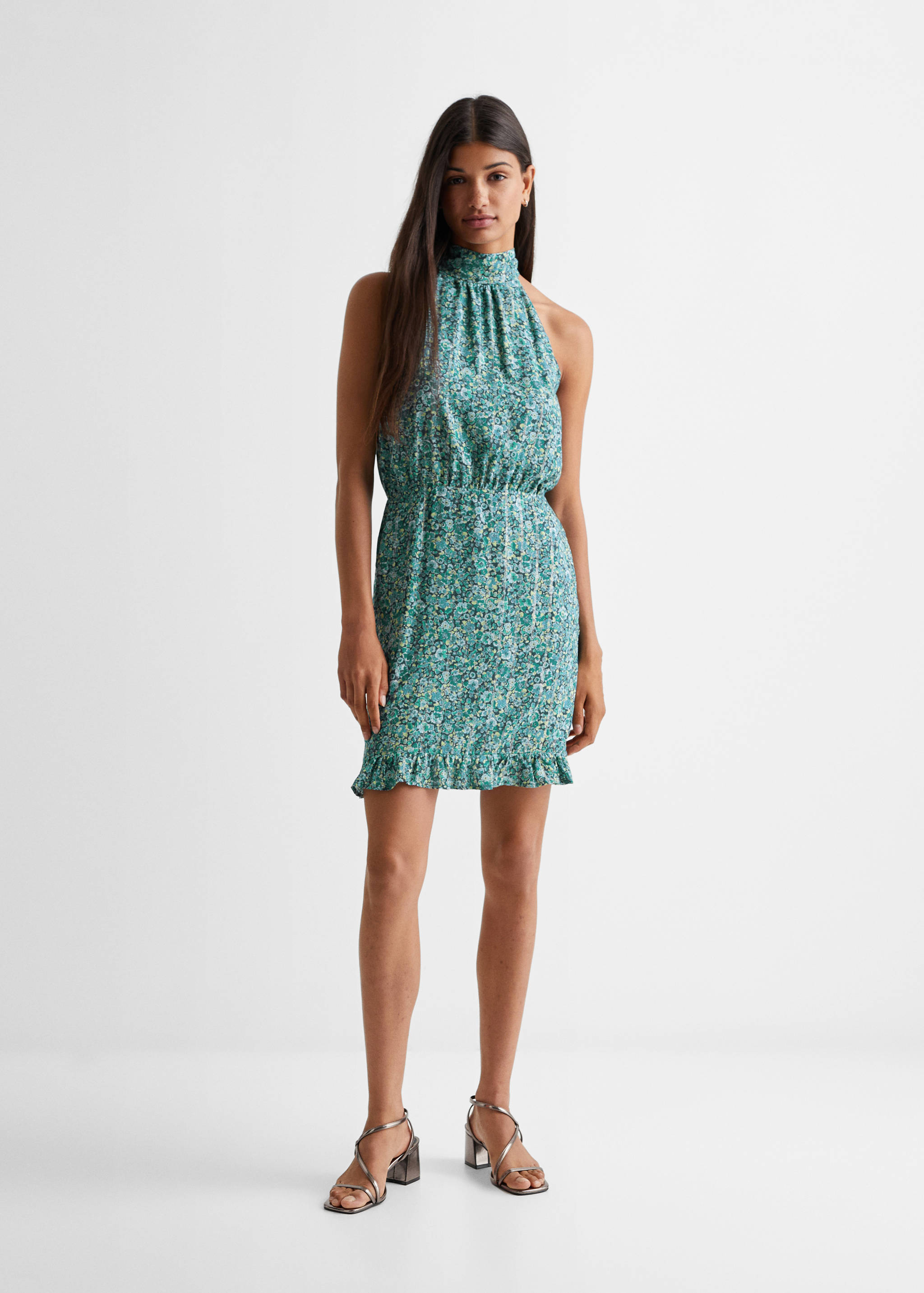 Vestido halter estampado - Plano general