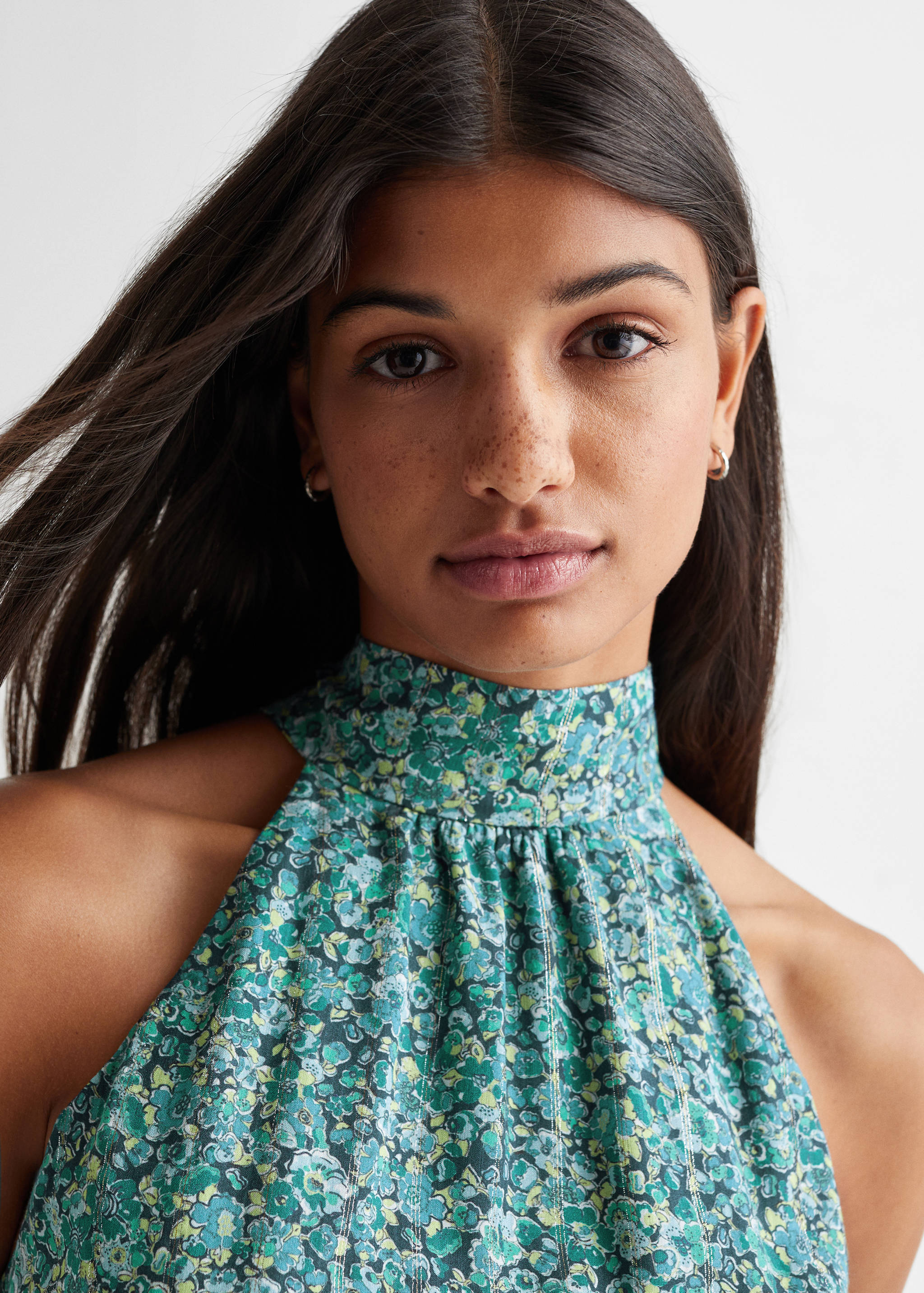 Vestido halter estampado - Detalle del artículo 1