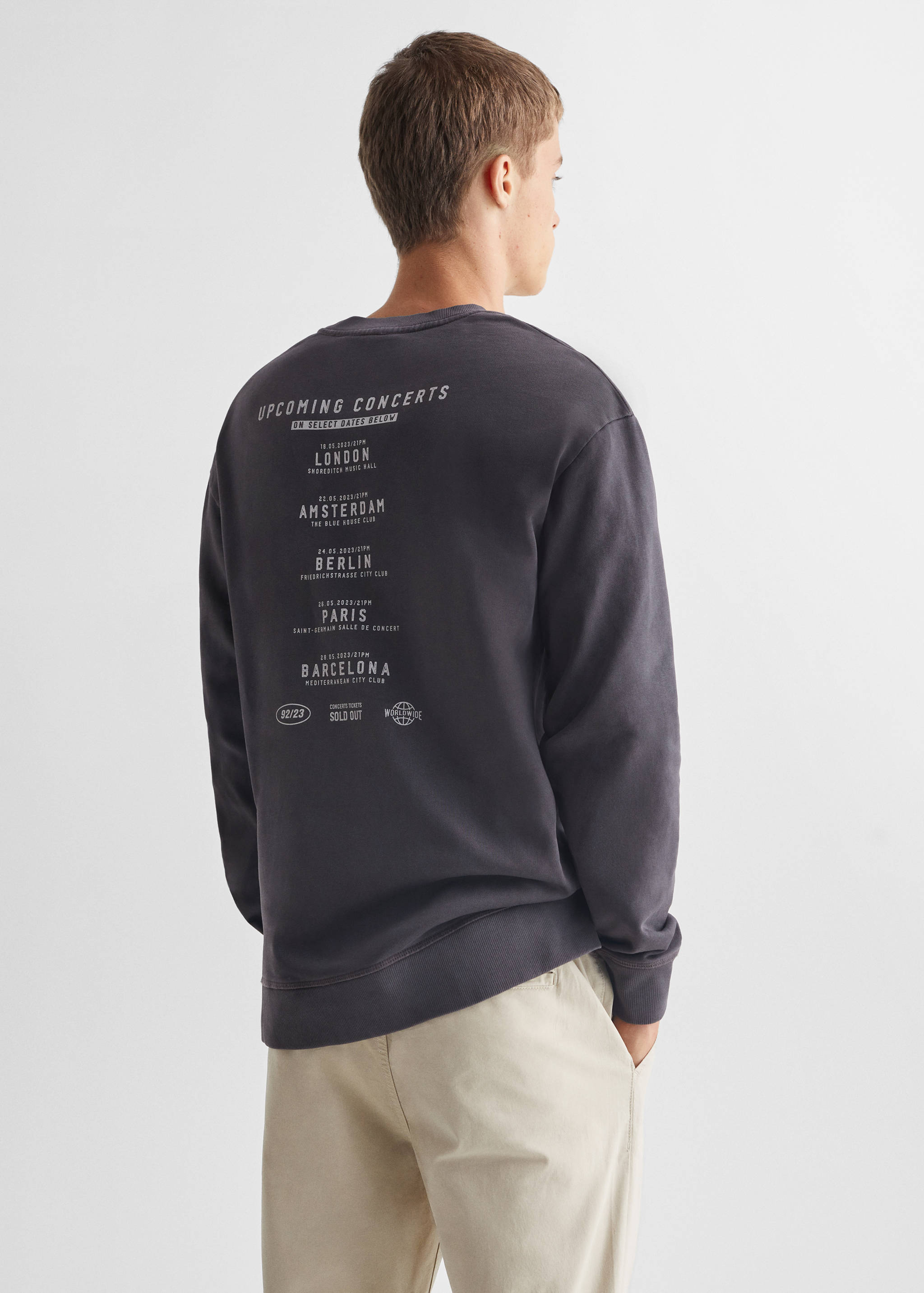Sweat-shirt coton imprimé - Verso de l’article
