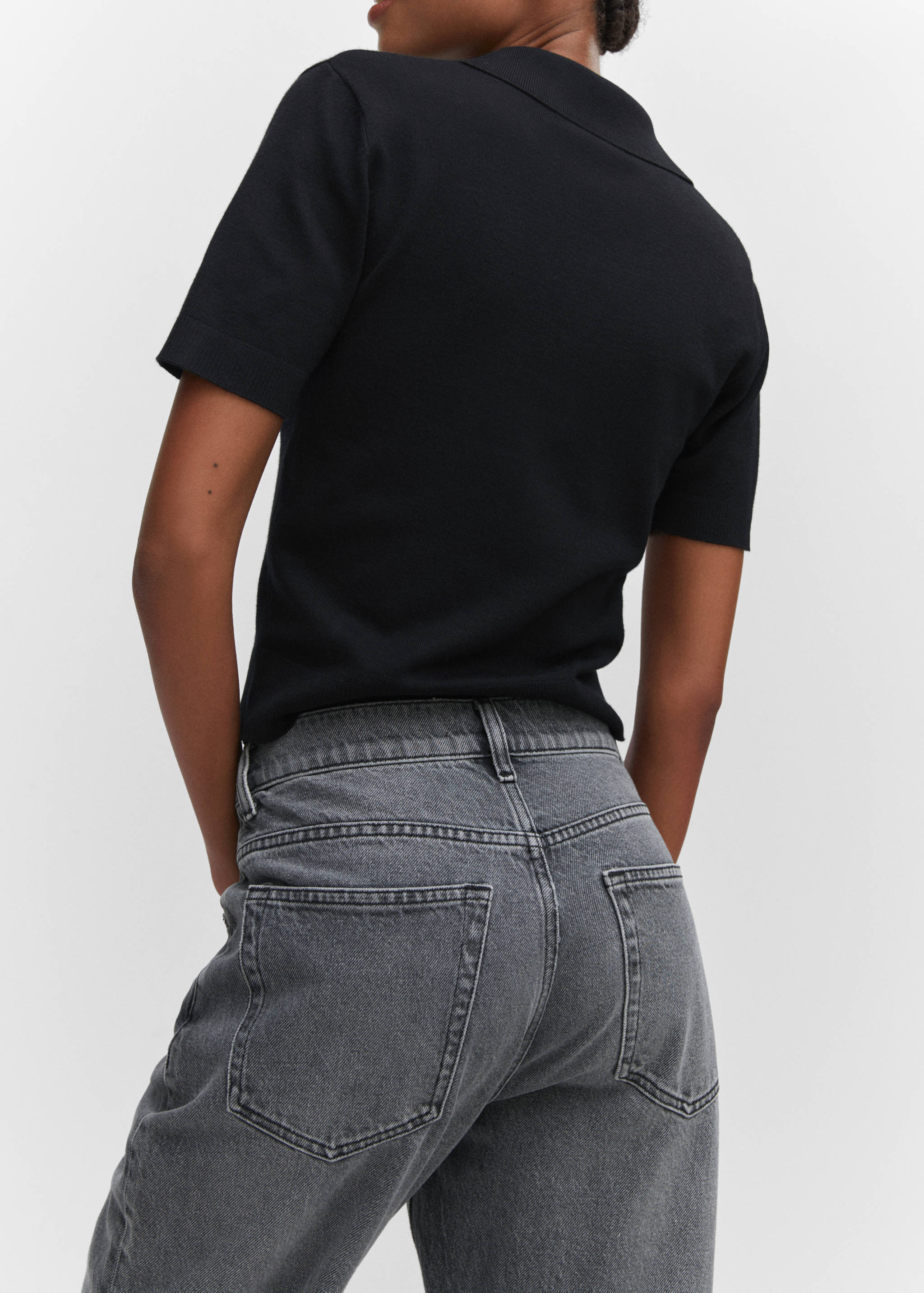 Wide leg jeans with turned-up hem - Details of the article 3