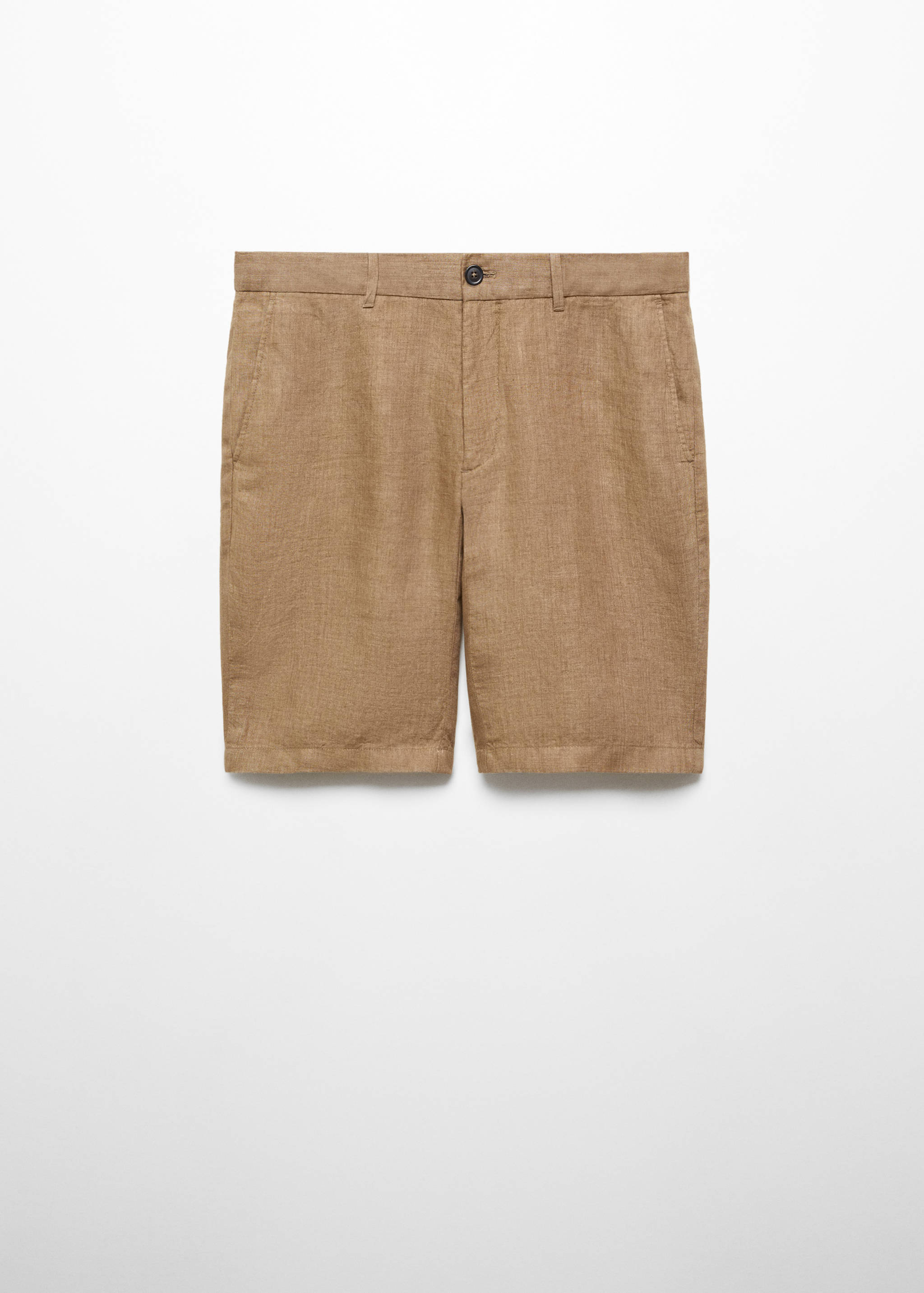 Slim-fit linen bermuda shorts - Article without model