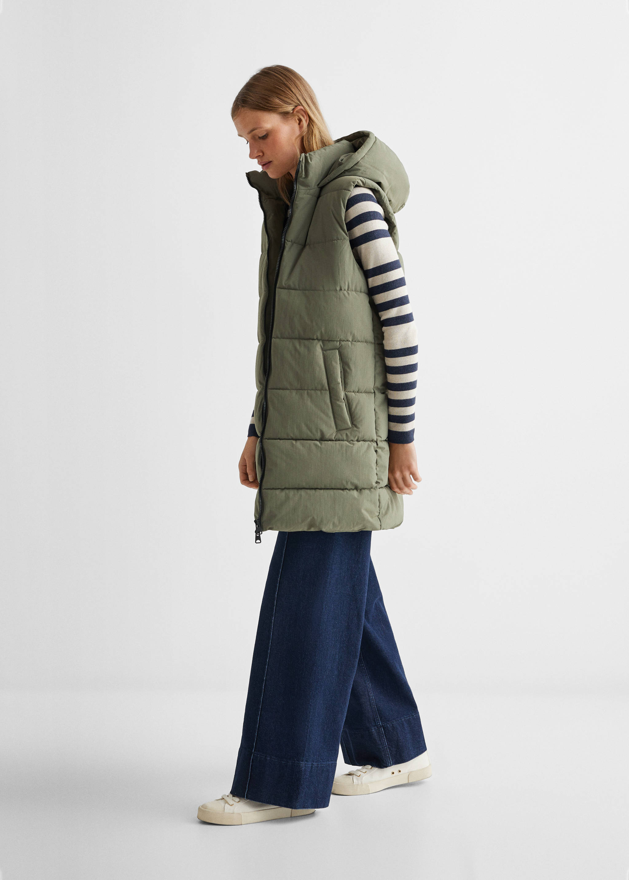 Gilet matelassé long - Plan général