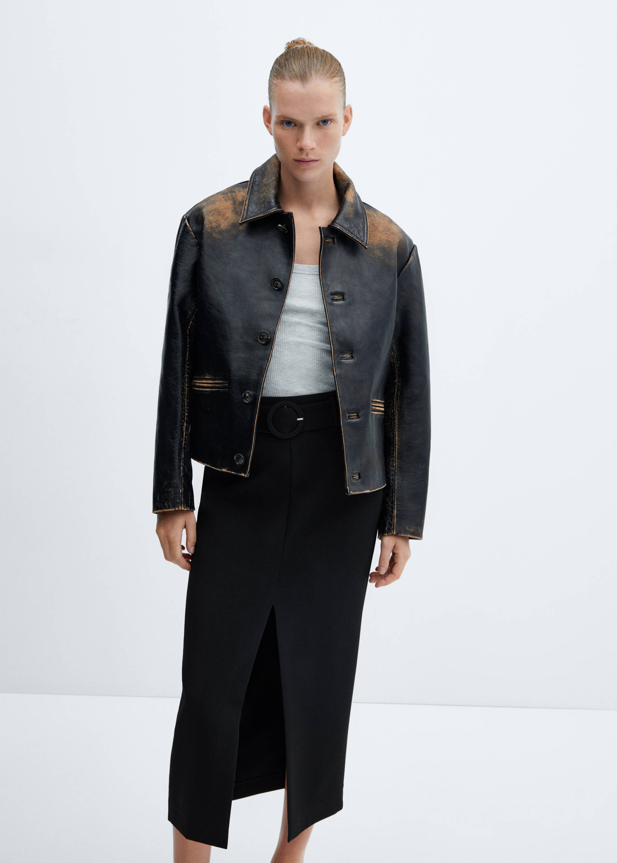 Rock mit Gürtel und Schlitz - Detail des Artikels 1