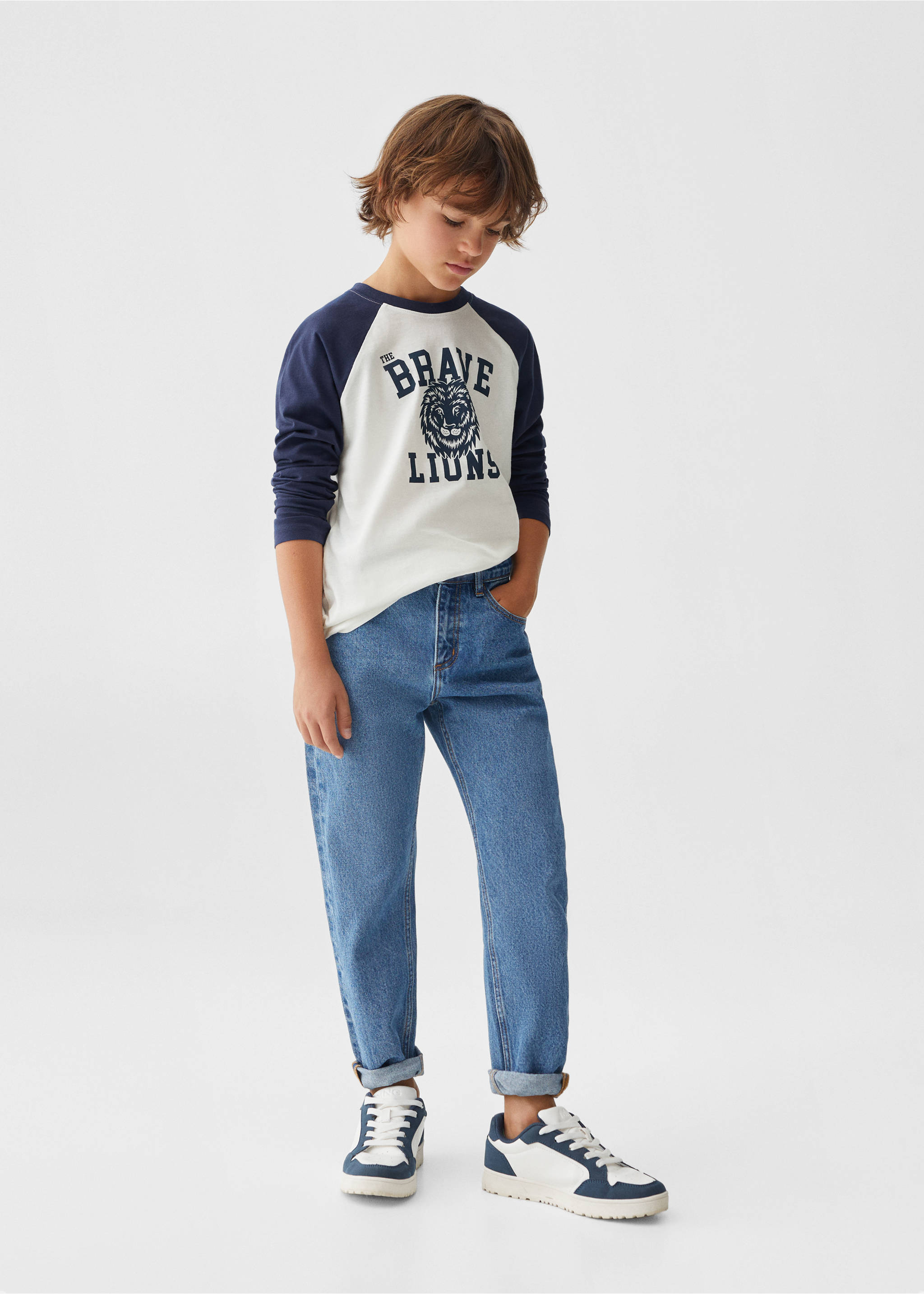 Printed long sleeve t-shirt - General plane, Dark Navy. Ref: 57075143-00.