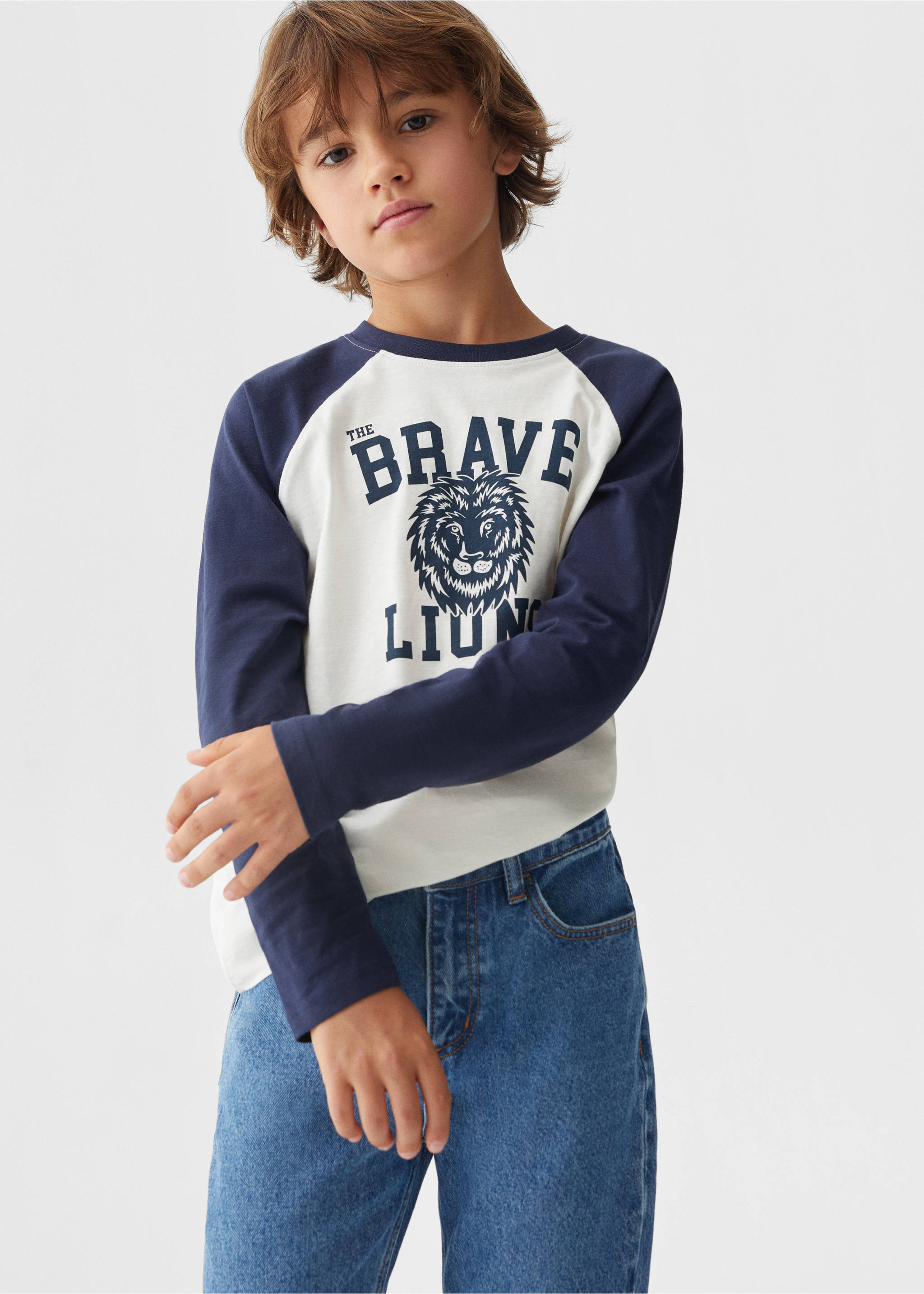 Printed long sleeve t-shirt - Medium plane, Dark Navy. Ref: 57075143-00.