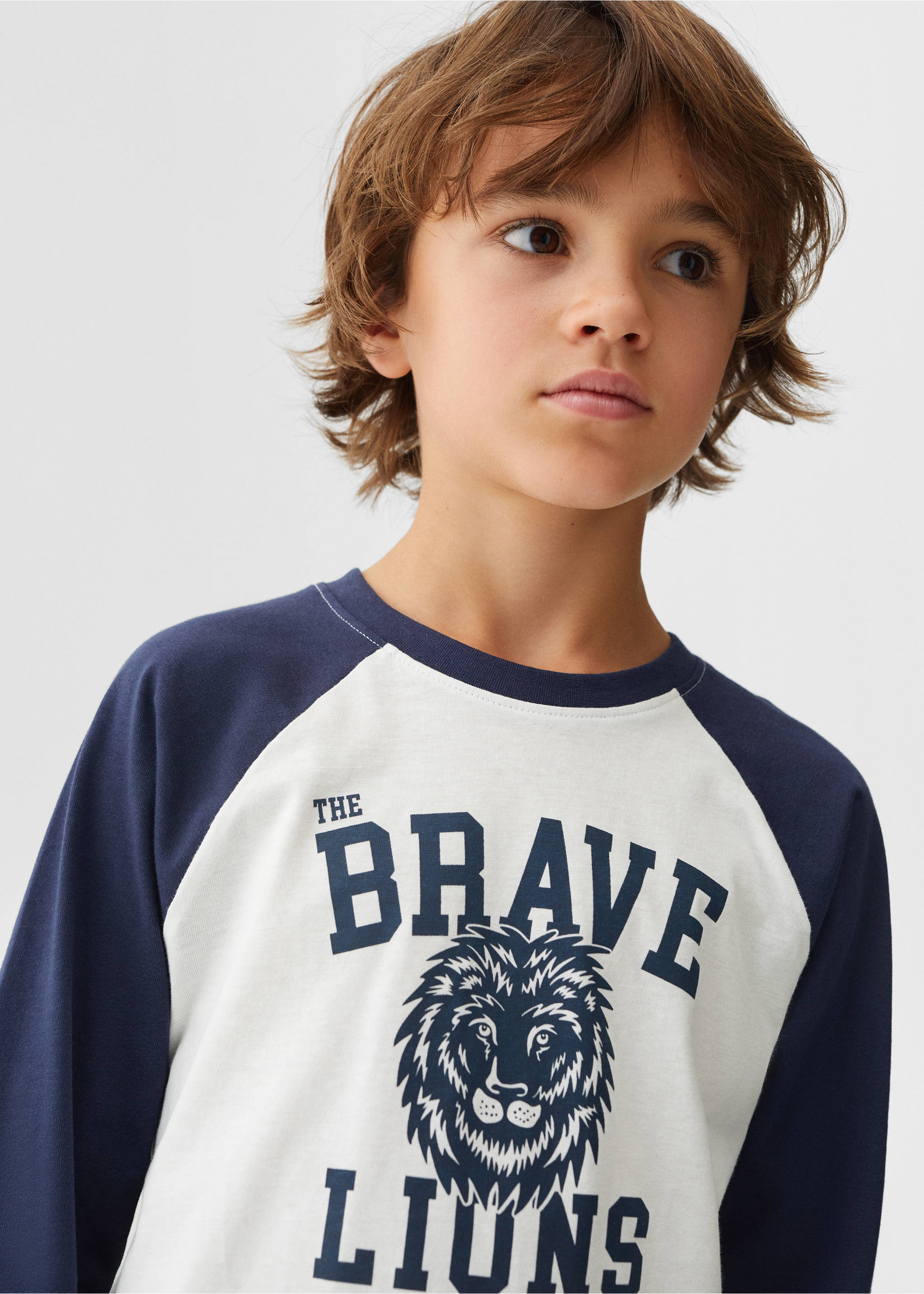 Printed long sleeve t-shirt - Details of the article 1, Dark Navy. Ref: 57075143-00.