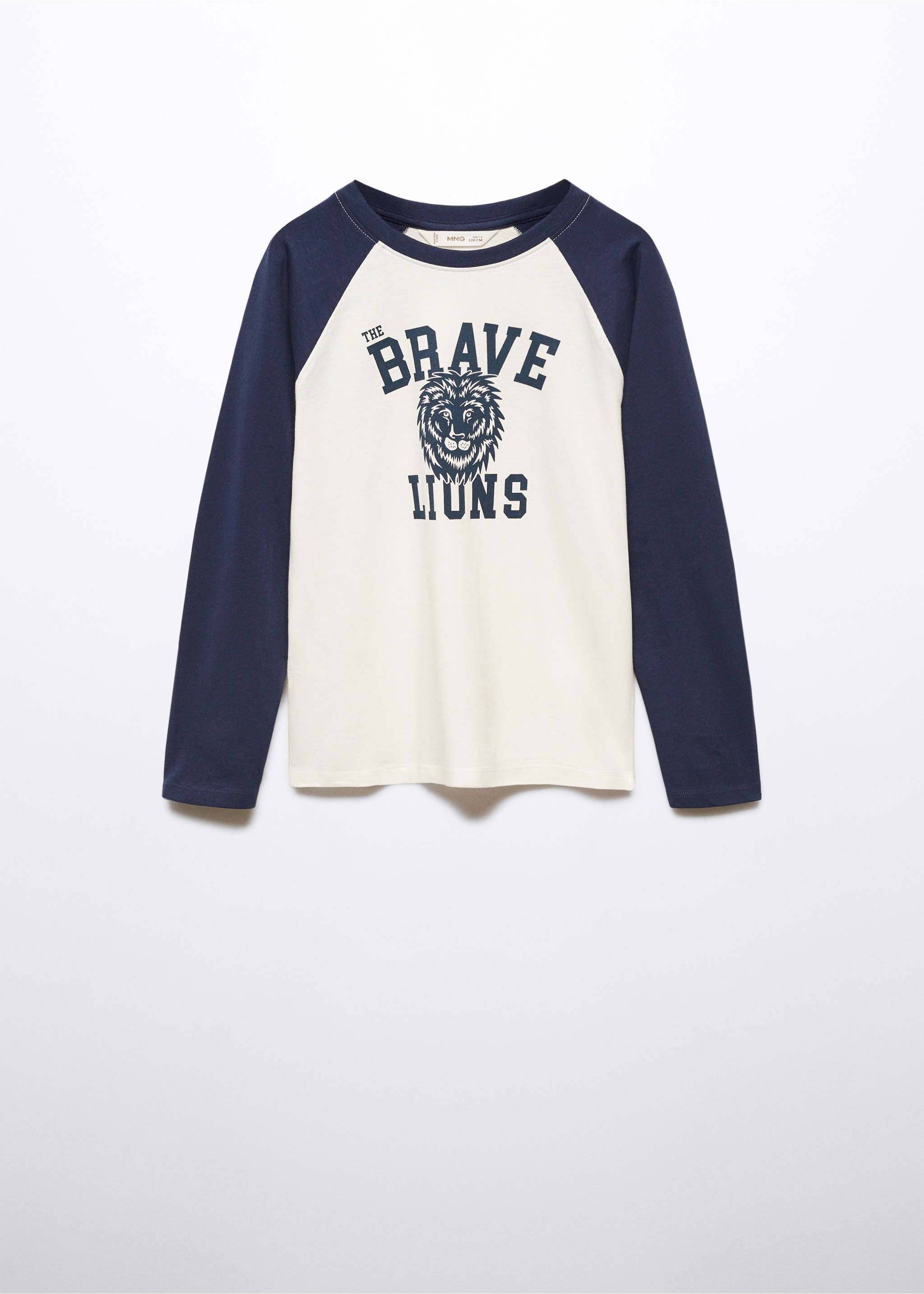 Printed long sleeve t-shirt - Article without model, Dark Navy. Ref: 57075143-00.