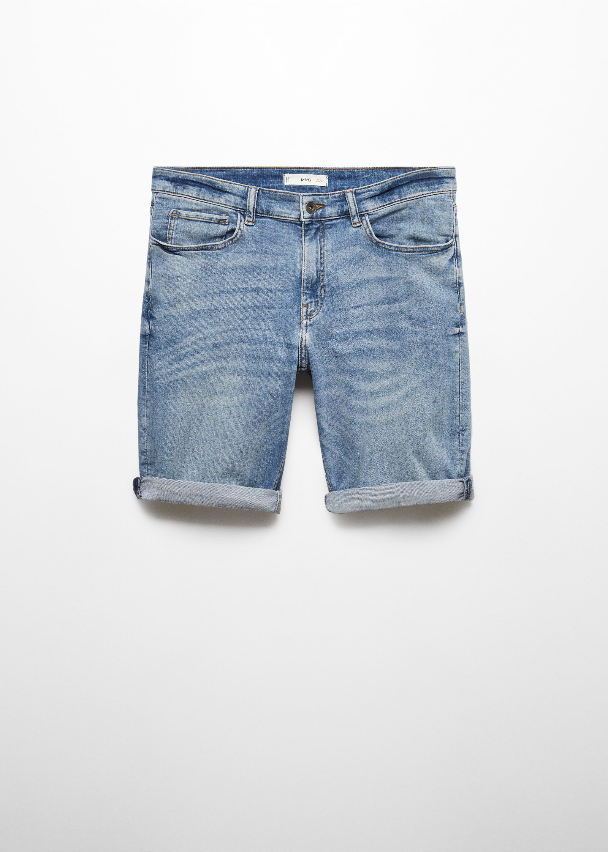 Slim-fit denim bermuda shorts - Article without model