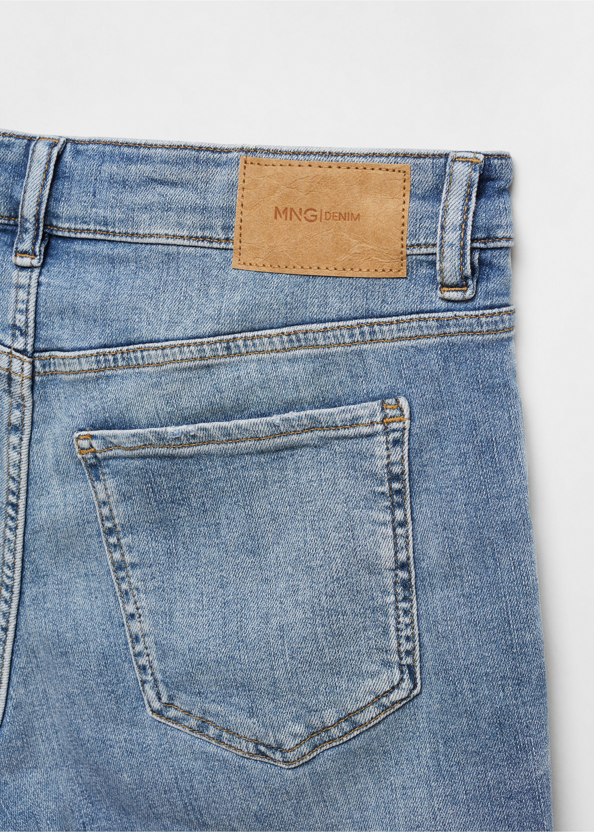 Slim-fit denim bermuda shorts - Details of the article 8