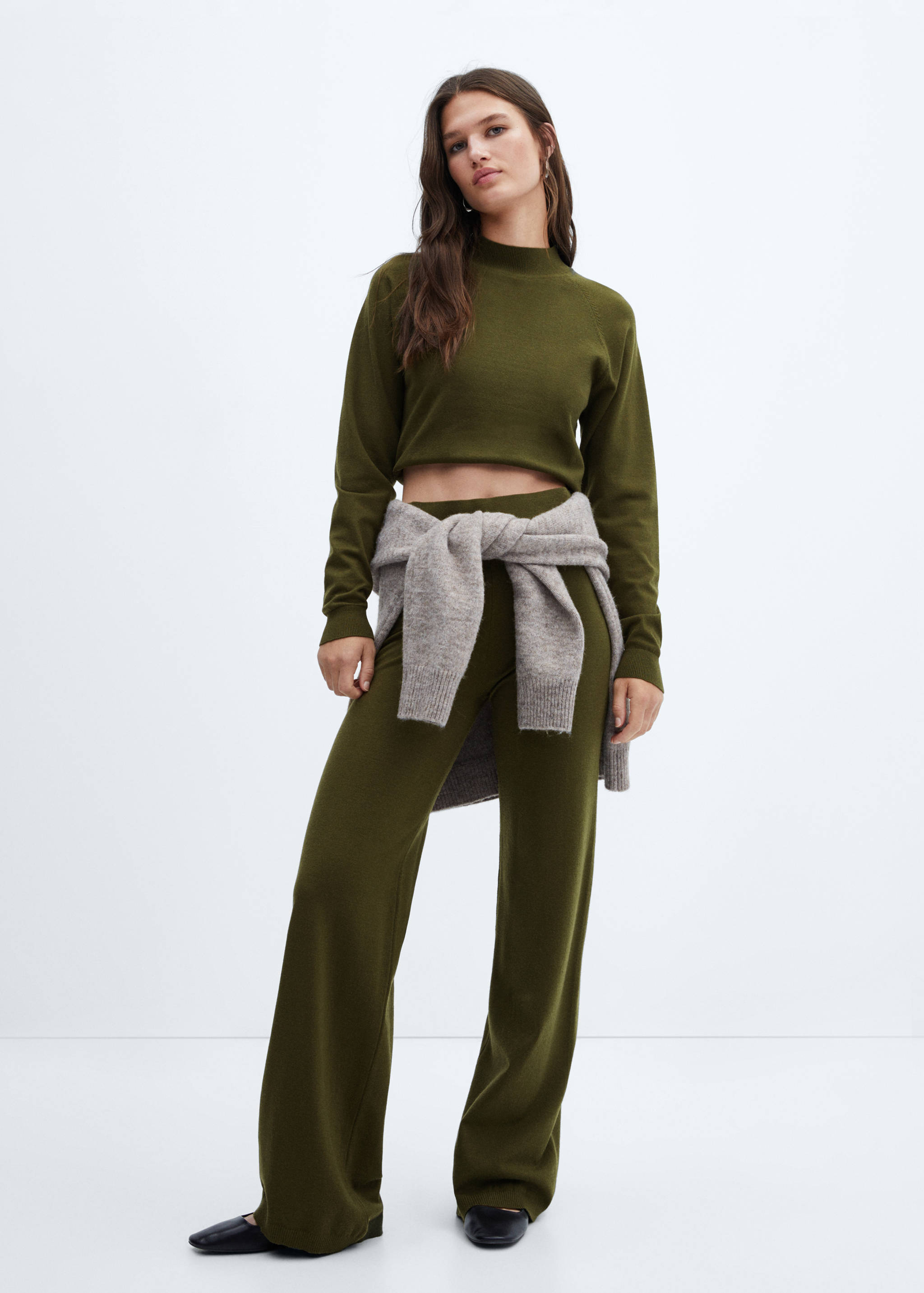 Knitted wide leg trousers - General plane