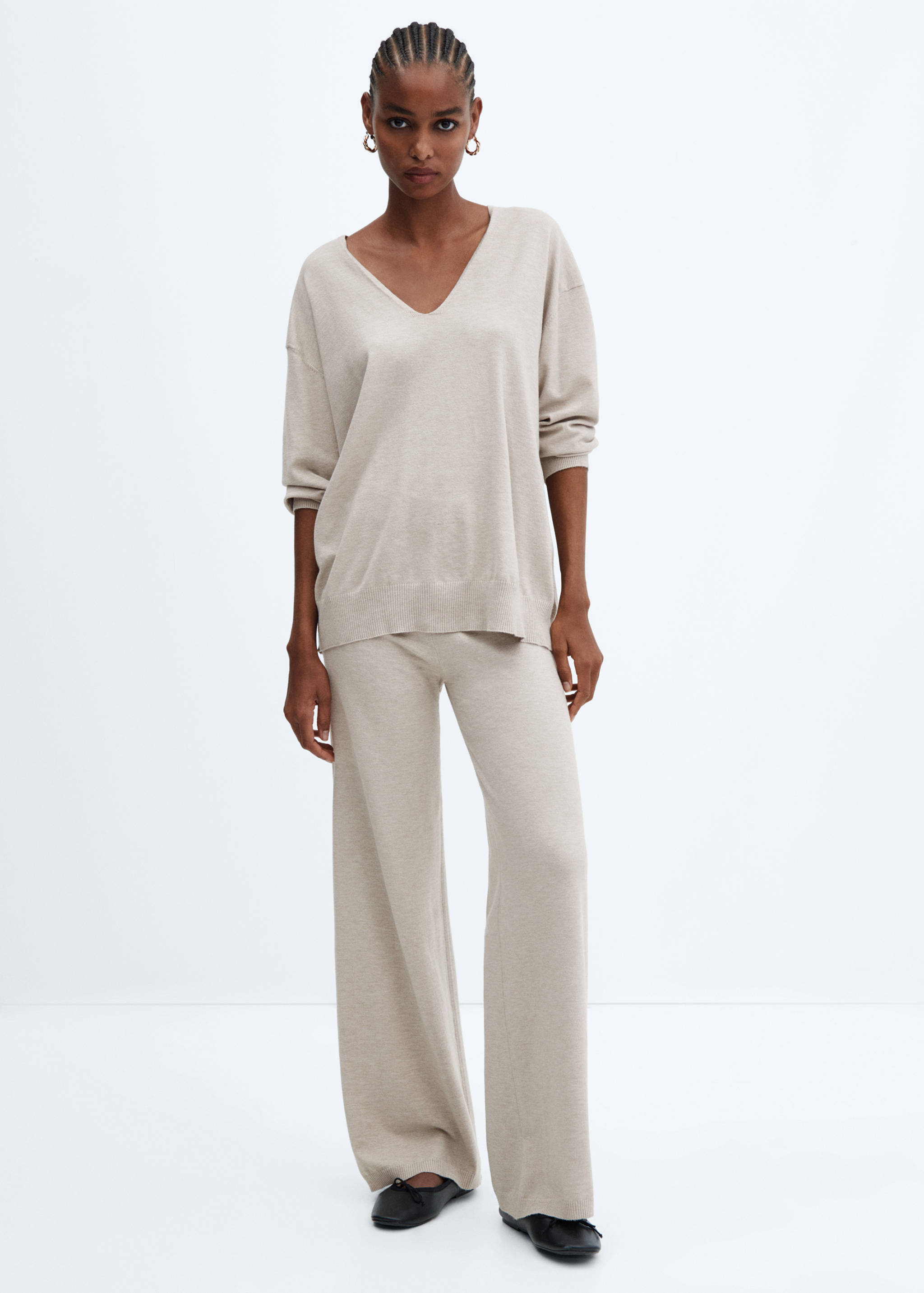 Knitted wide leg trousers - General plane