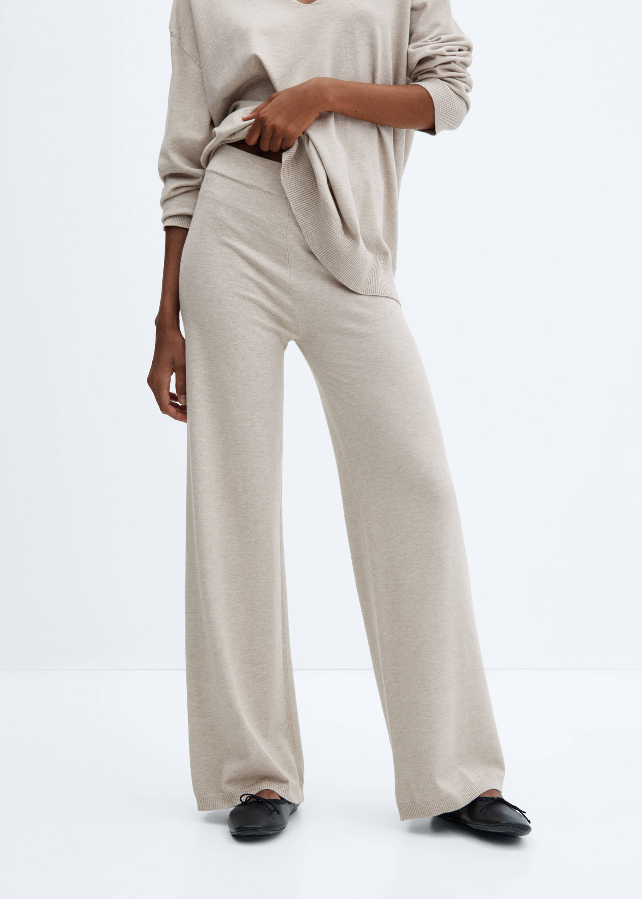 Knitted wide leg trousers - Medium plane