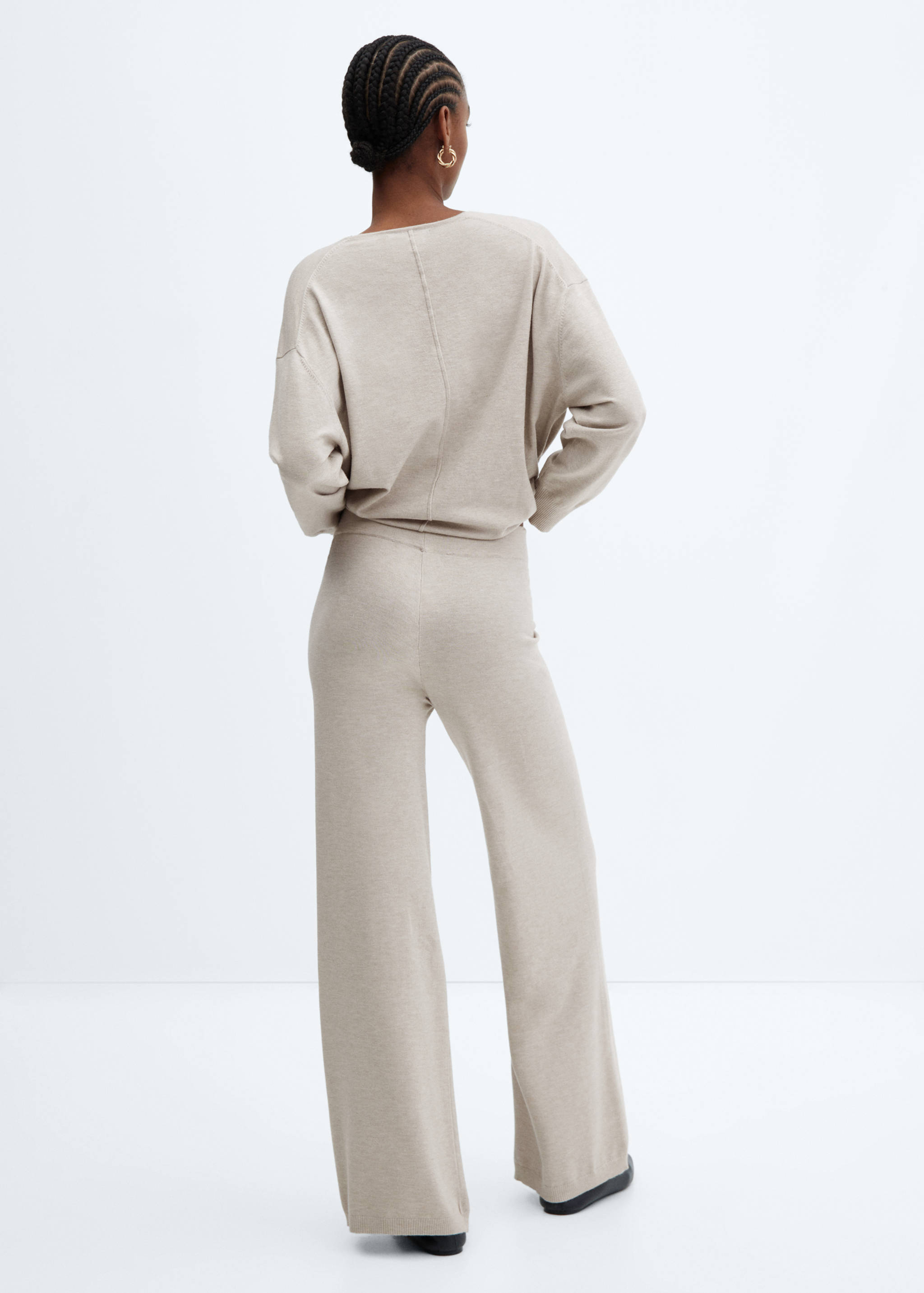 Knitted wide leg trousers - Reverse of the article