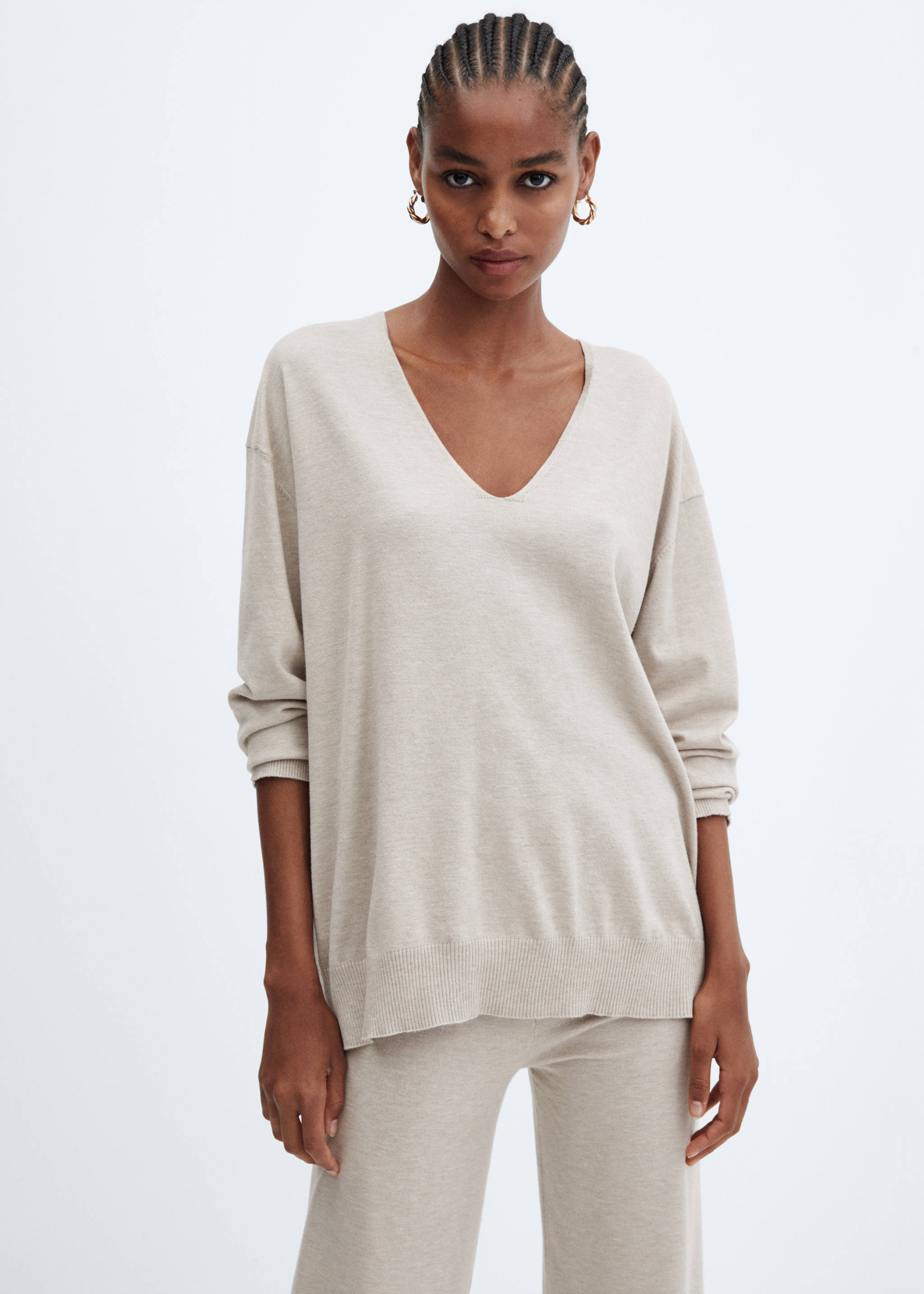 Knitted wide leg trousers - Details of the article 1