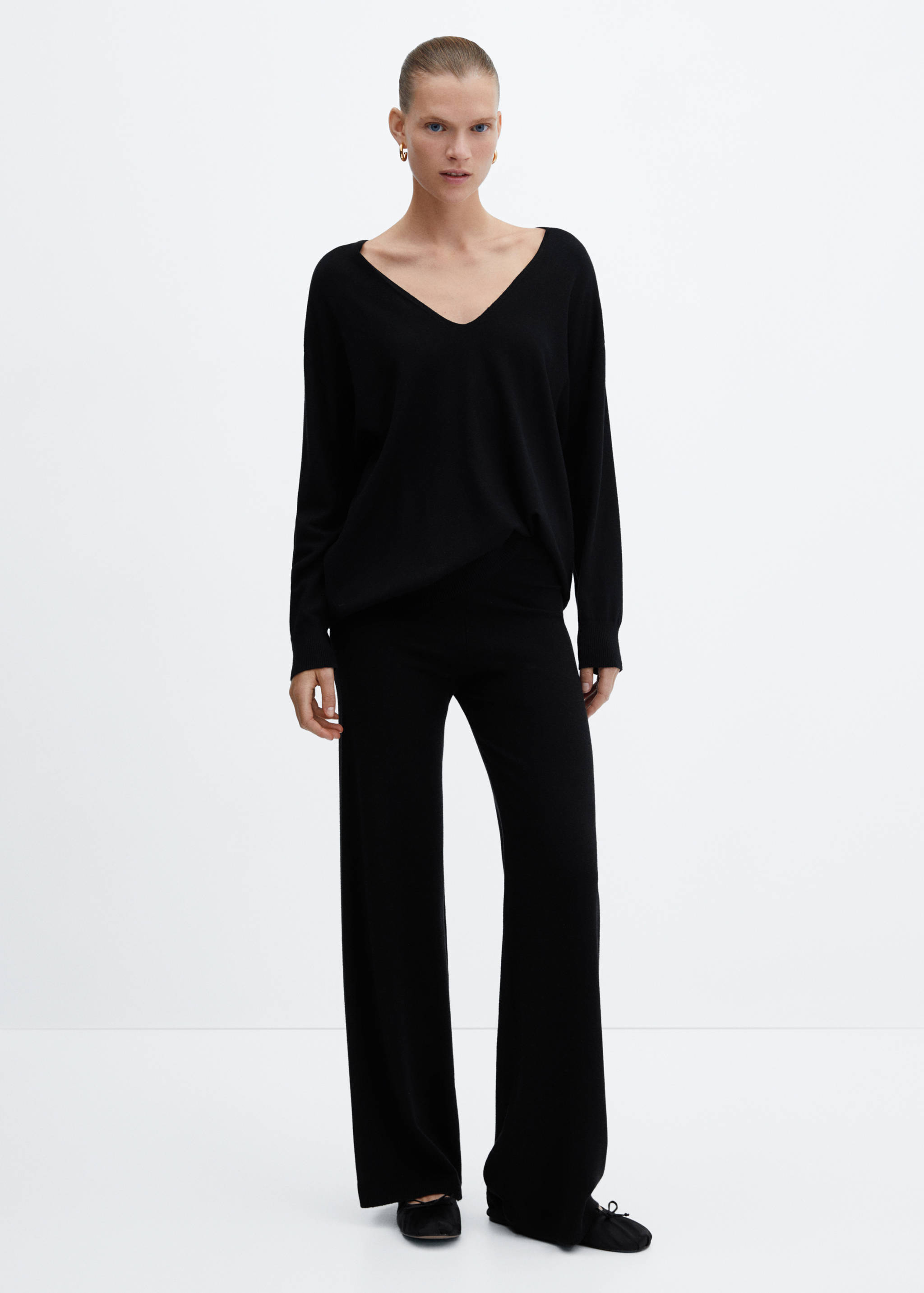 Knitted wide leg trousers - General plane