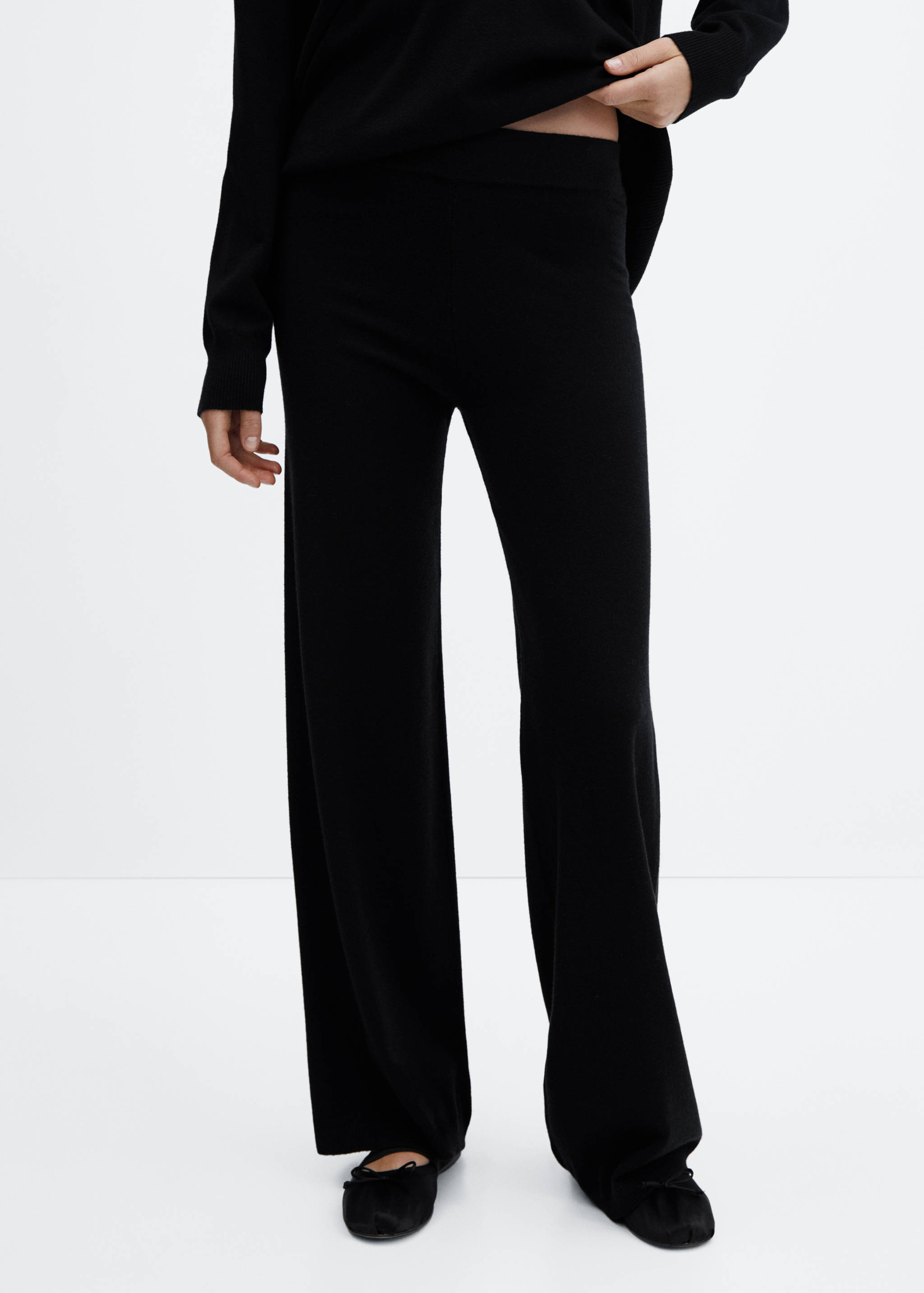 Knitted wide leg trousers - Medium plane