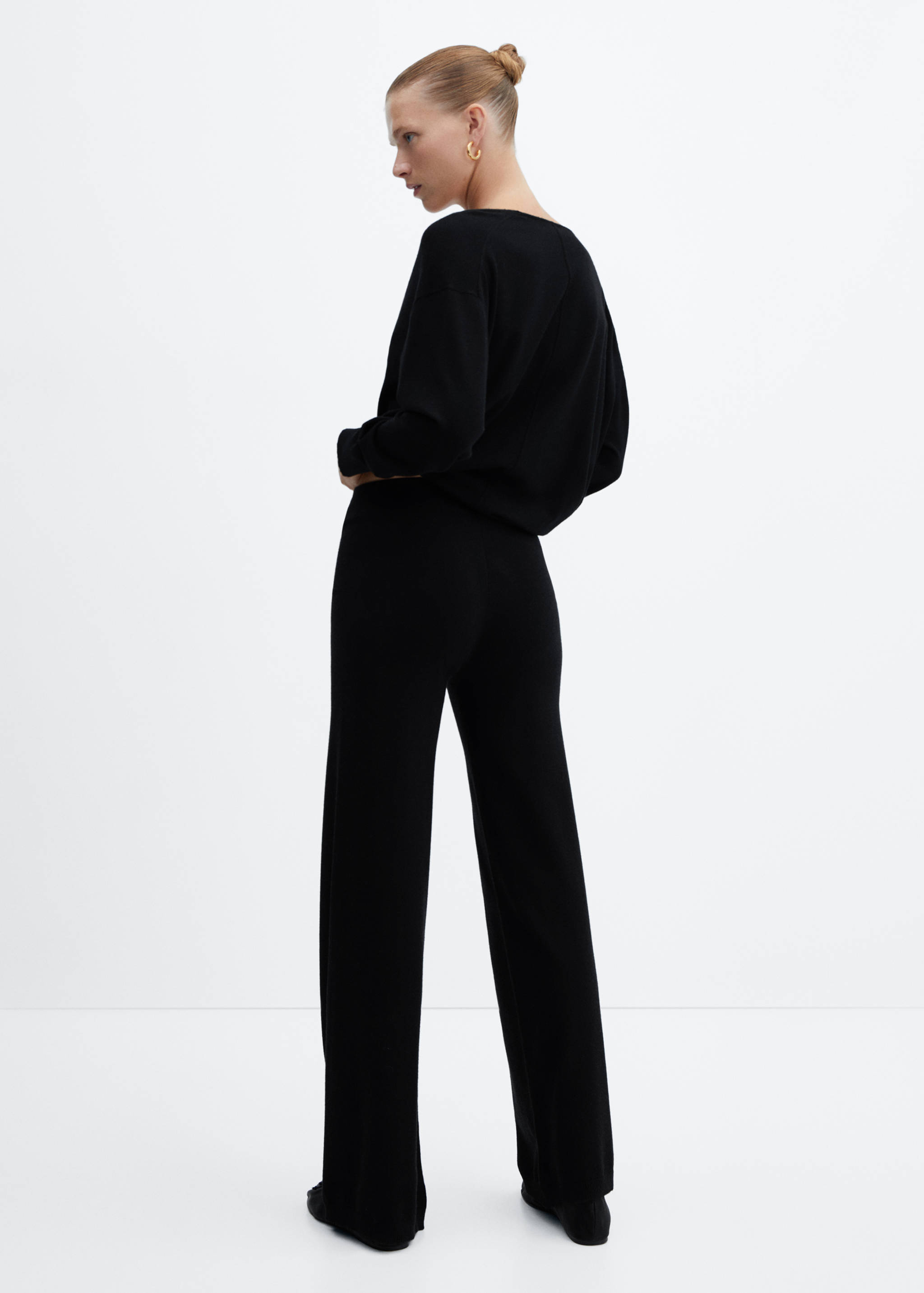 Knitted wide leg trousers - Reverse of the article