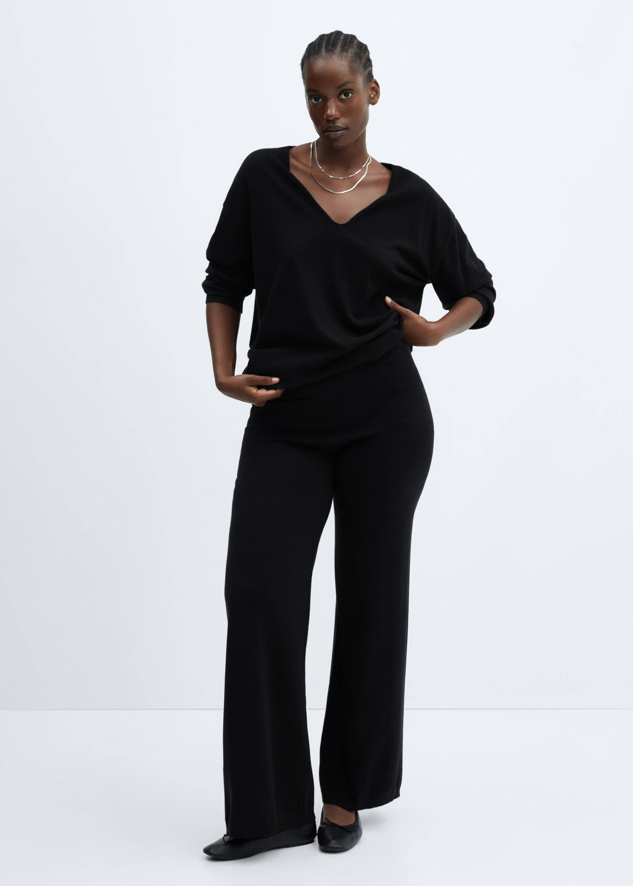 Knitted wide leg trousers - Details of the article 3