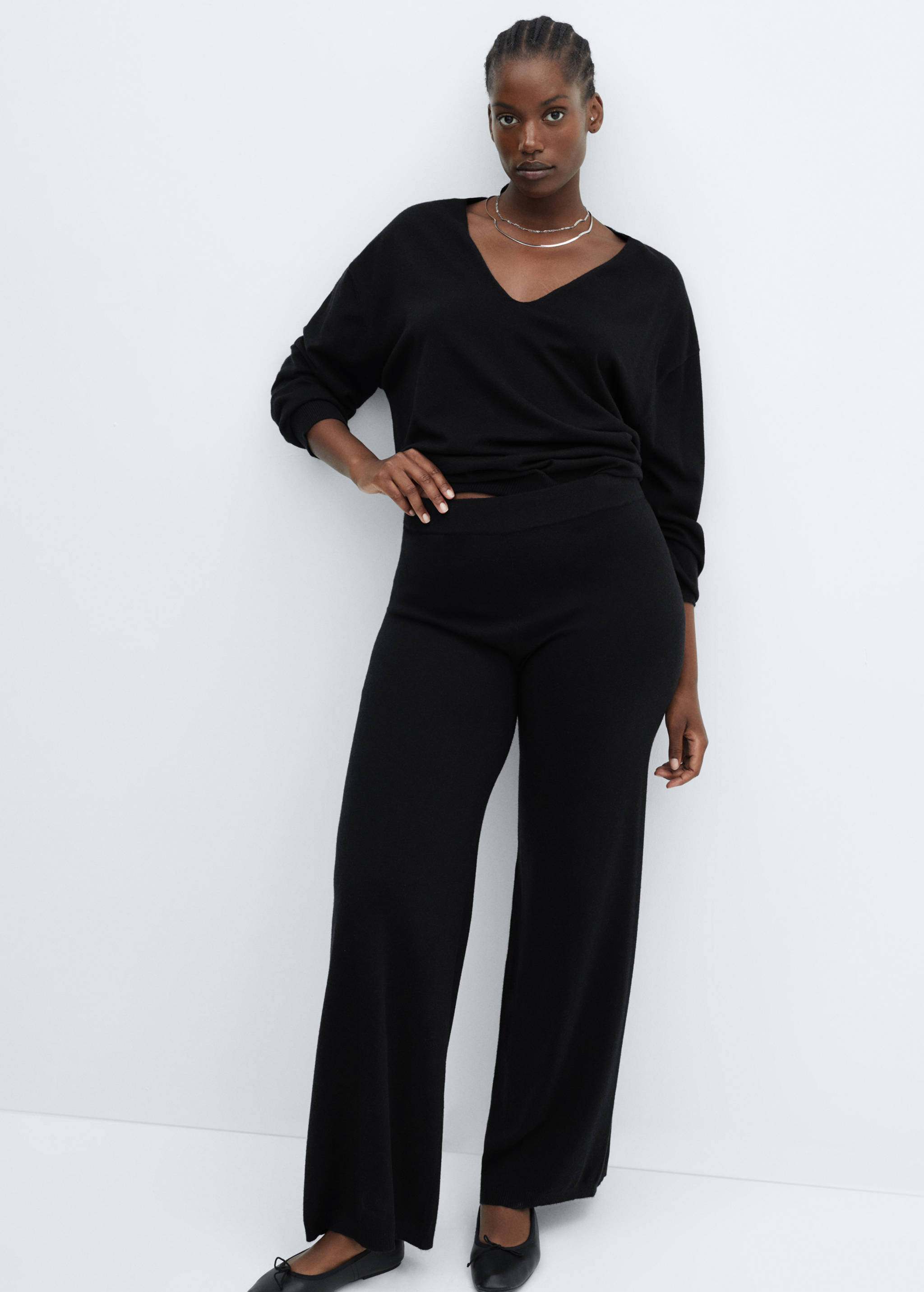 Knitted wide leg trousers - Details of the article 4