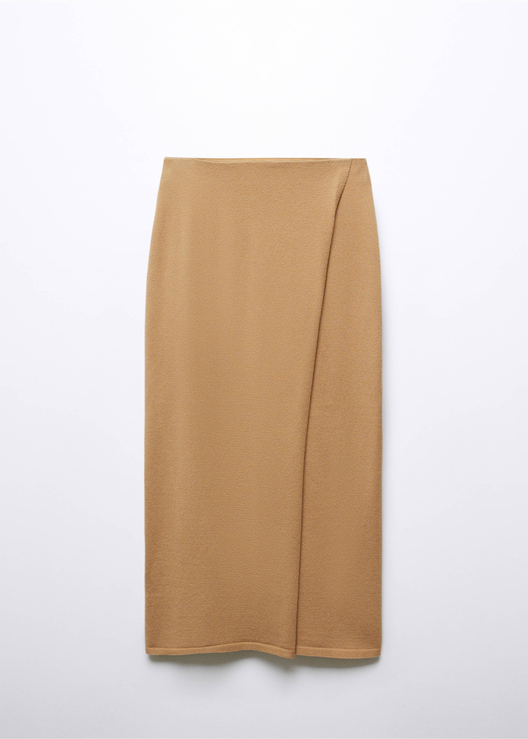 Knit wrap skirt - Article without model, Medium Brown. Ref: 57075794-00.