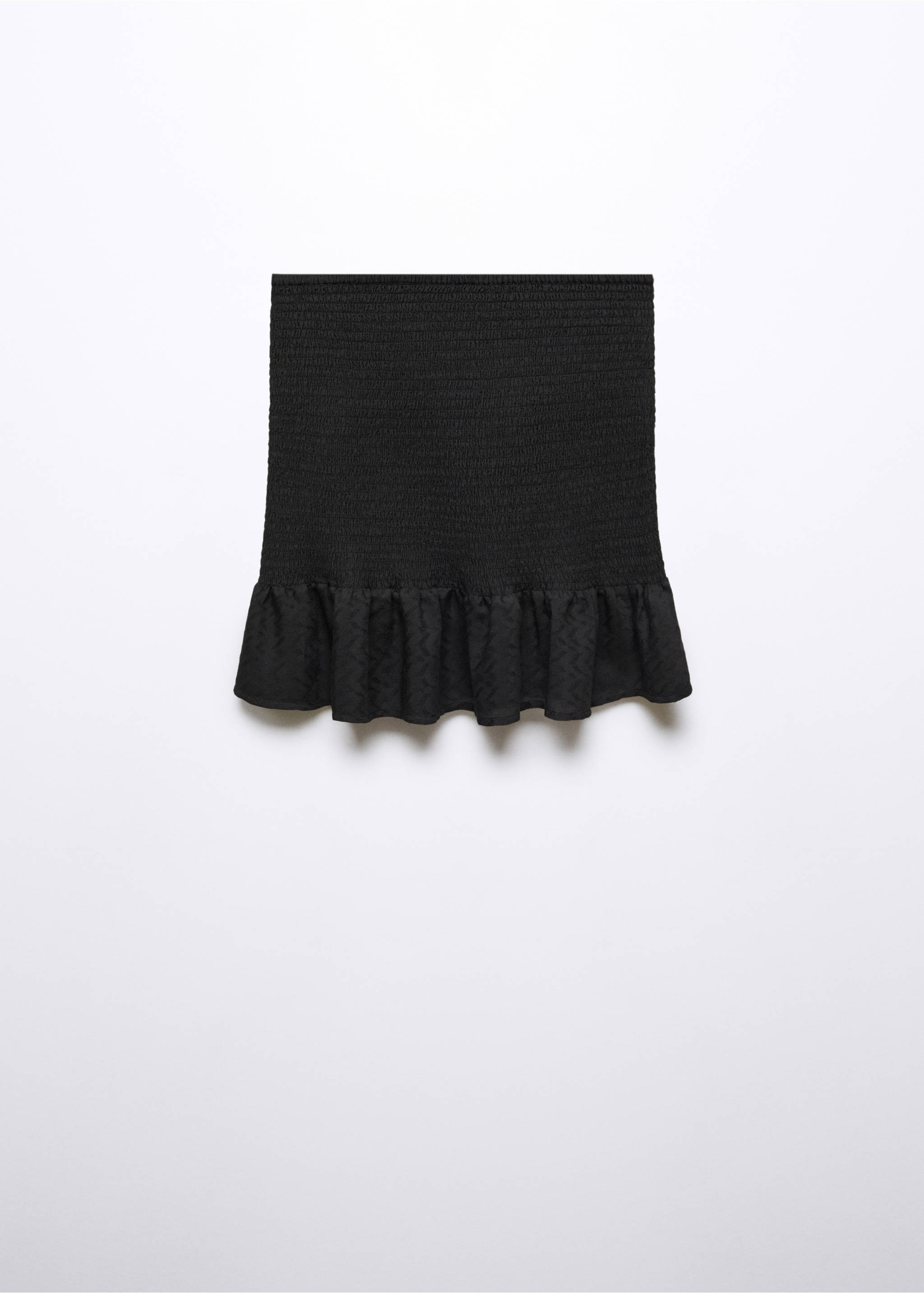 Gathered skirt with ruffles - Article without model, Black. Ref: 57075796-00.