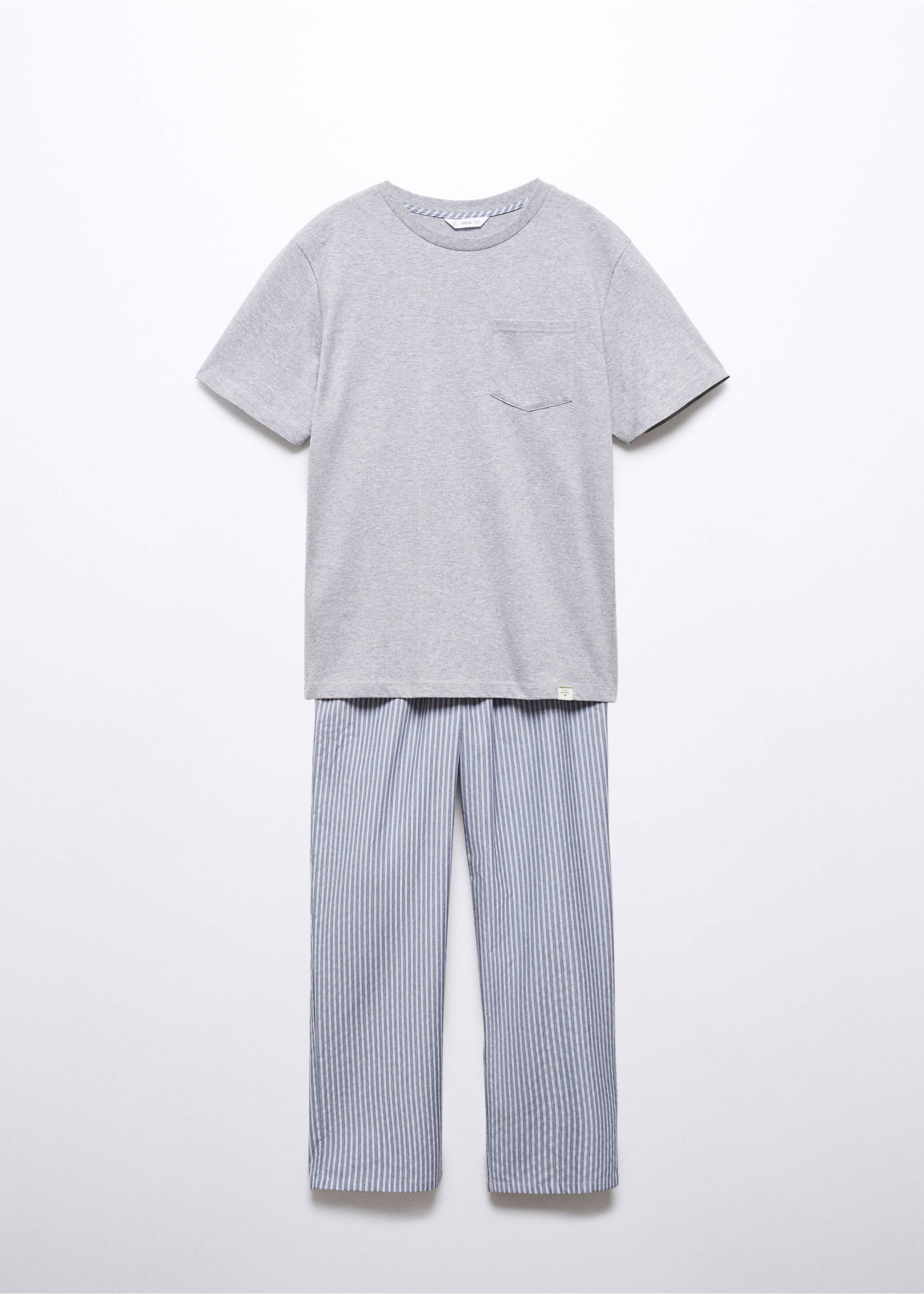 Pijama llarg ratlles - Article sense model, Gris. Ref: 57075798-00.