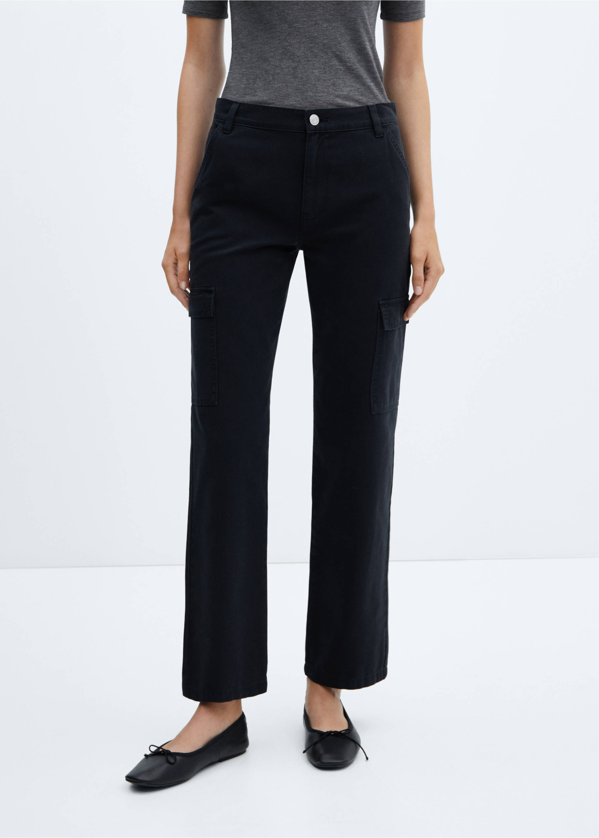 Pocket cargo jeans - Medium plane, Charcoal. Ref: 57075799-00.