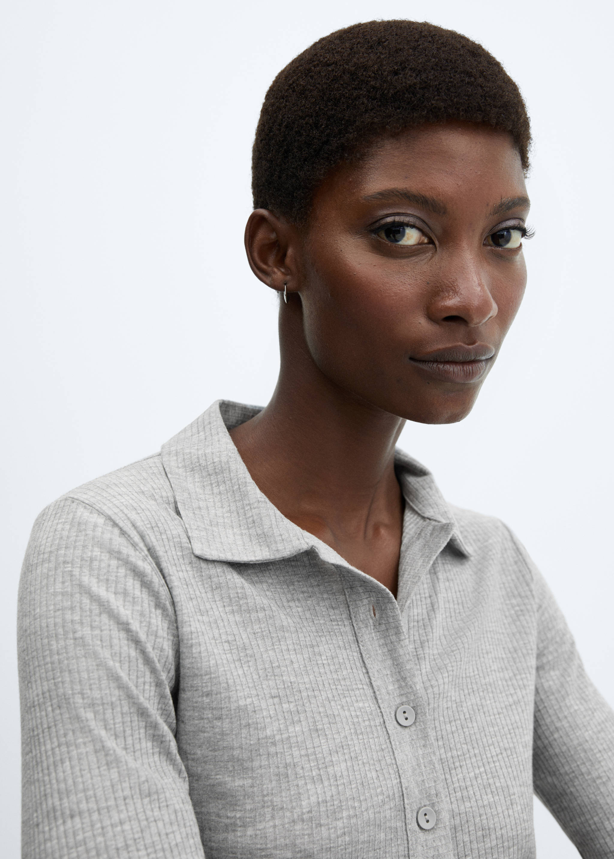 Camisa de malha canelada - Pormenor do artigo 1