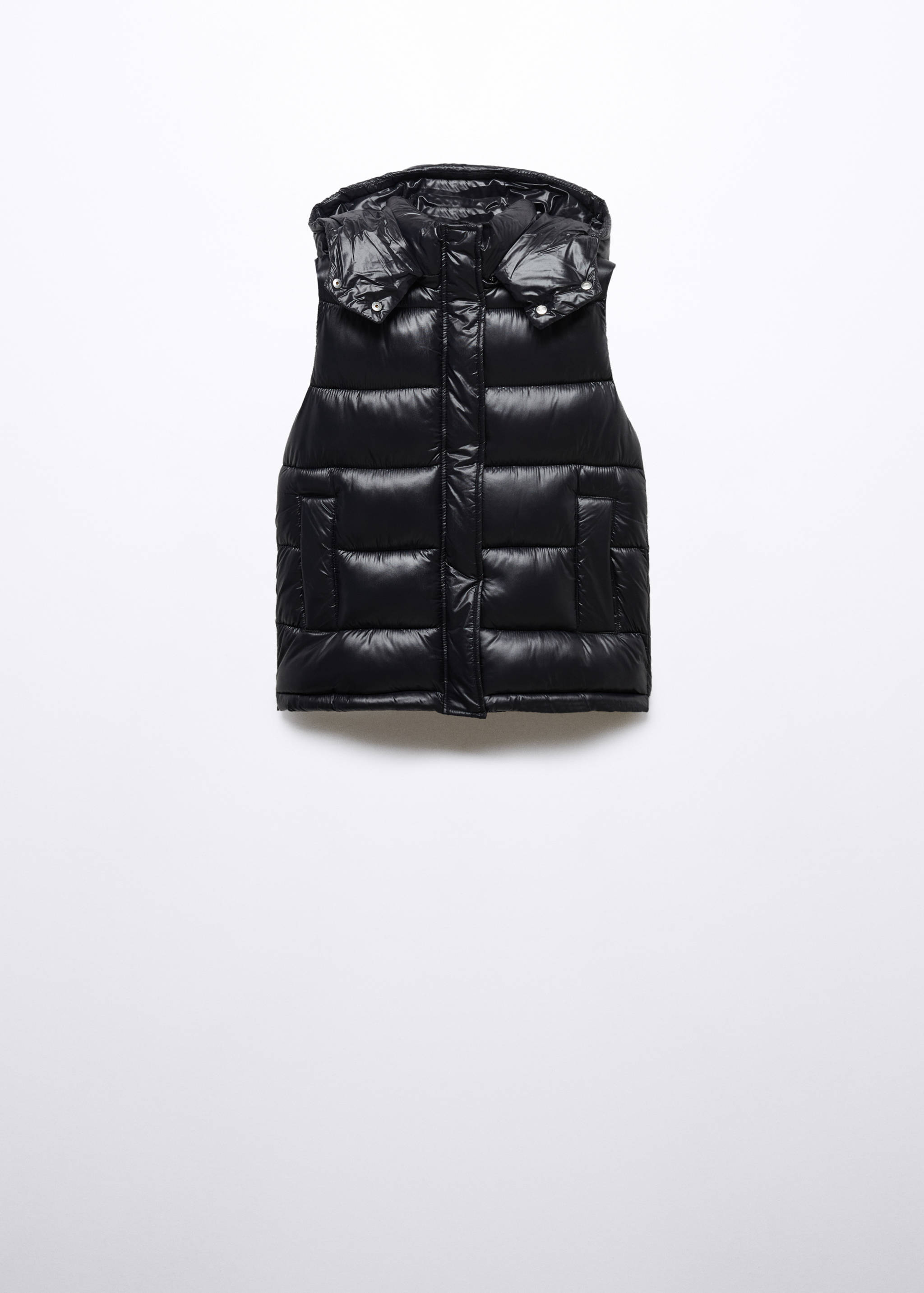 Water-repellent quilted gilet with hood - Article without model