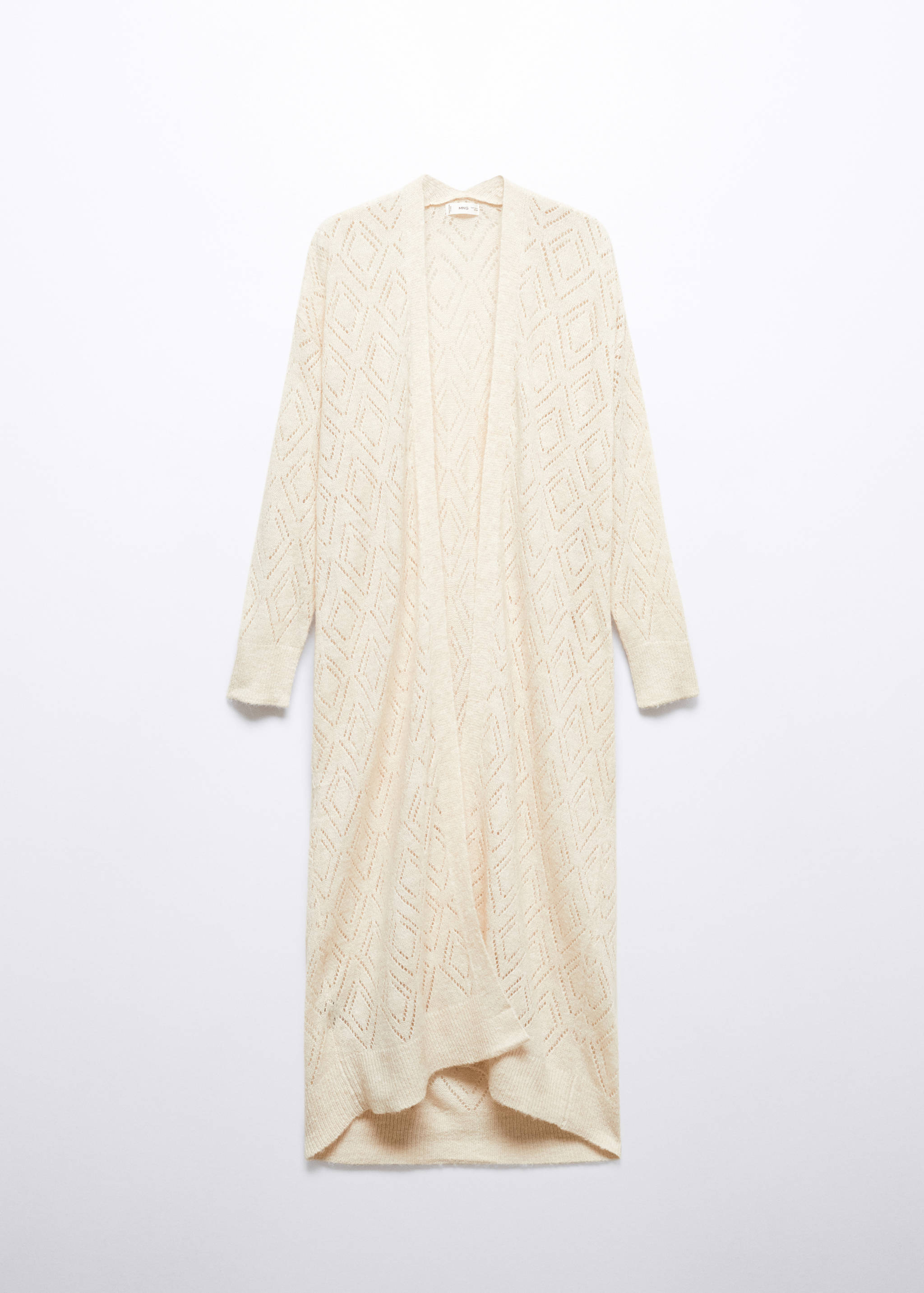 Long openwork knitted cardigan - Article without model