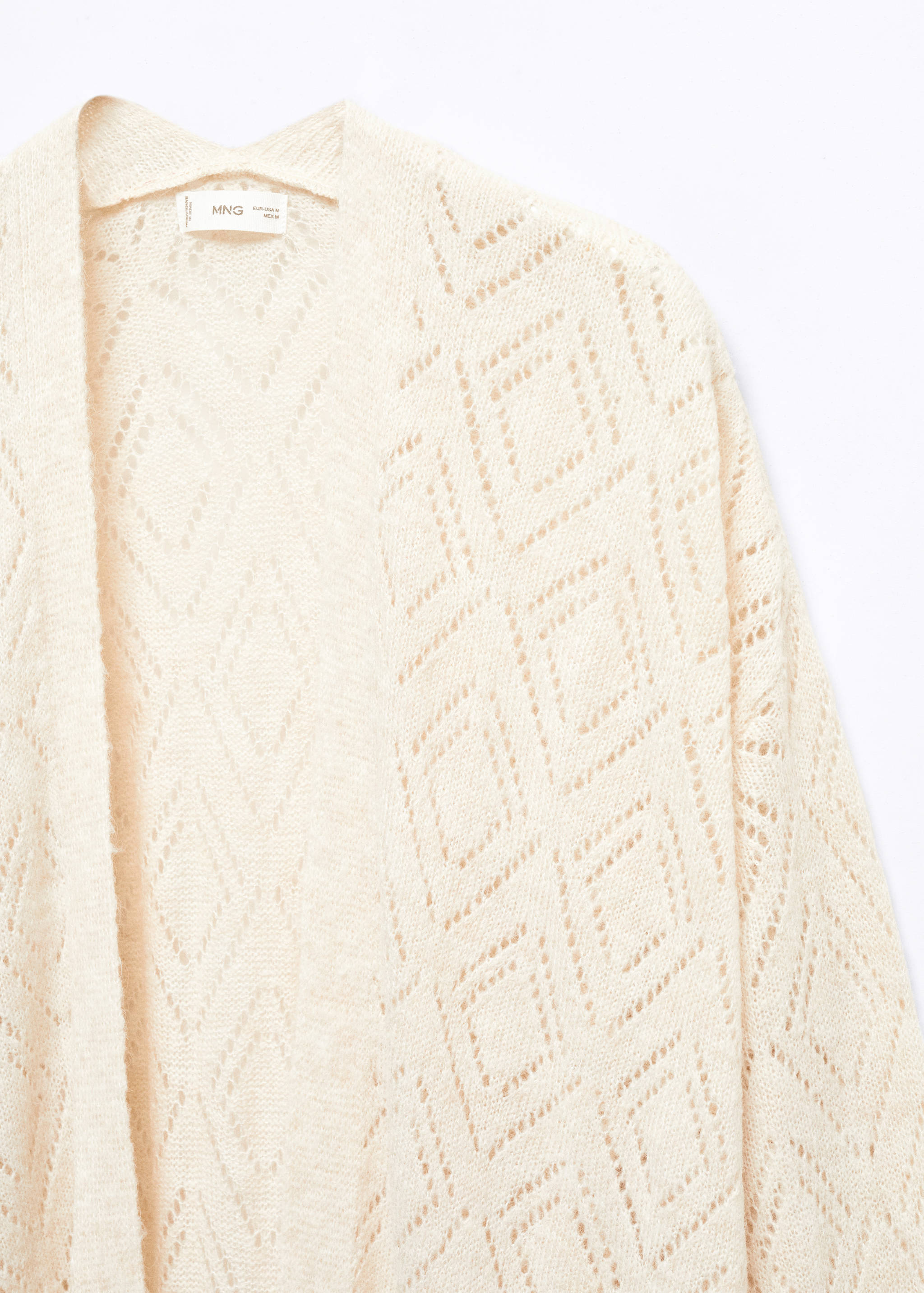 Long openwork knitted cardigan - Details of the article 8