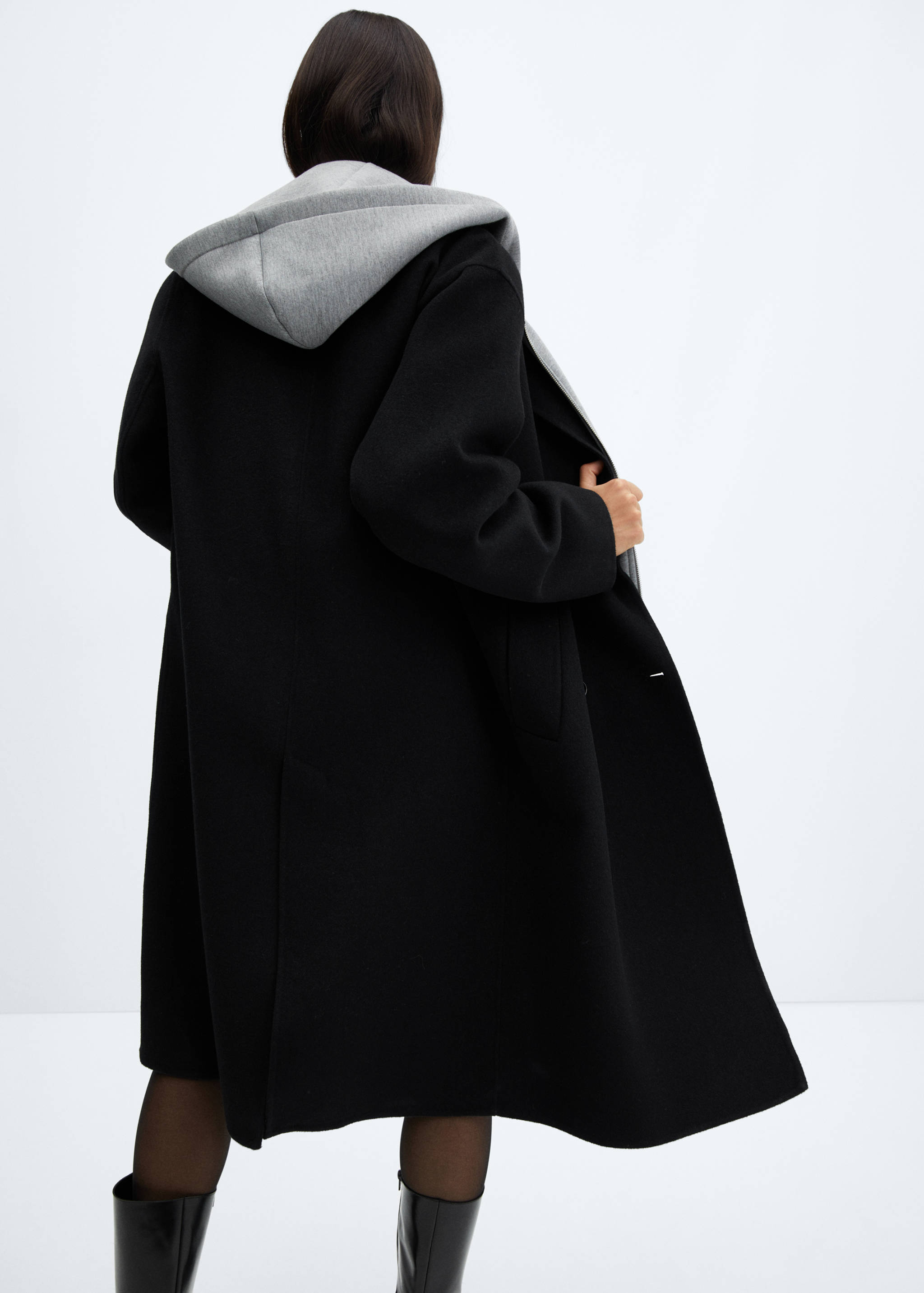 Handmade Oversize-Wollmantel - Rückseite des Artikels