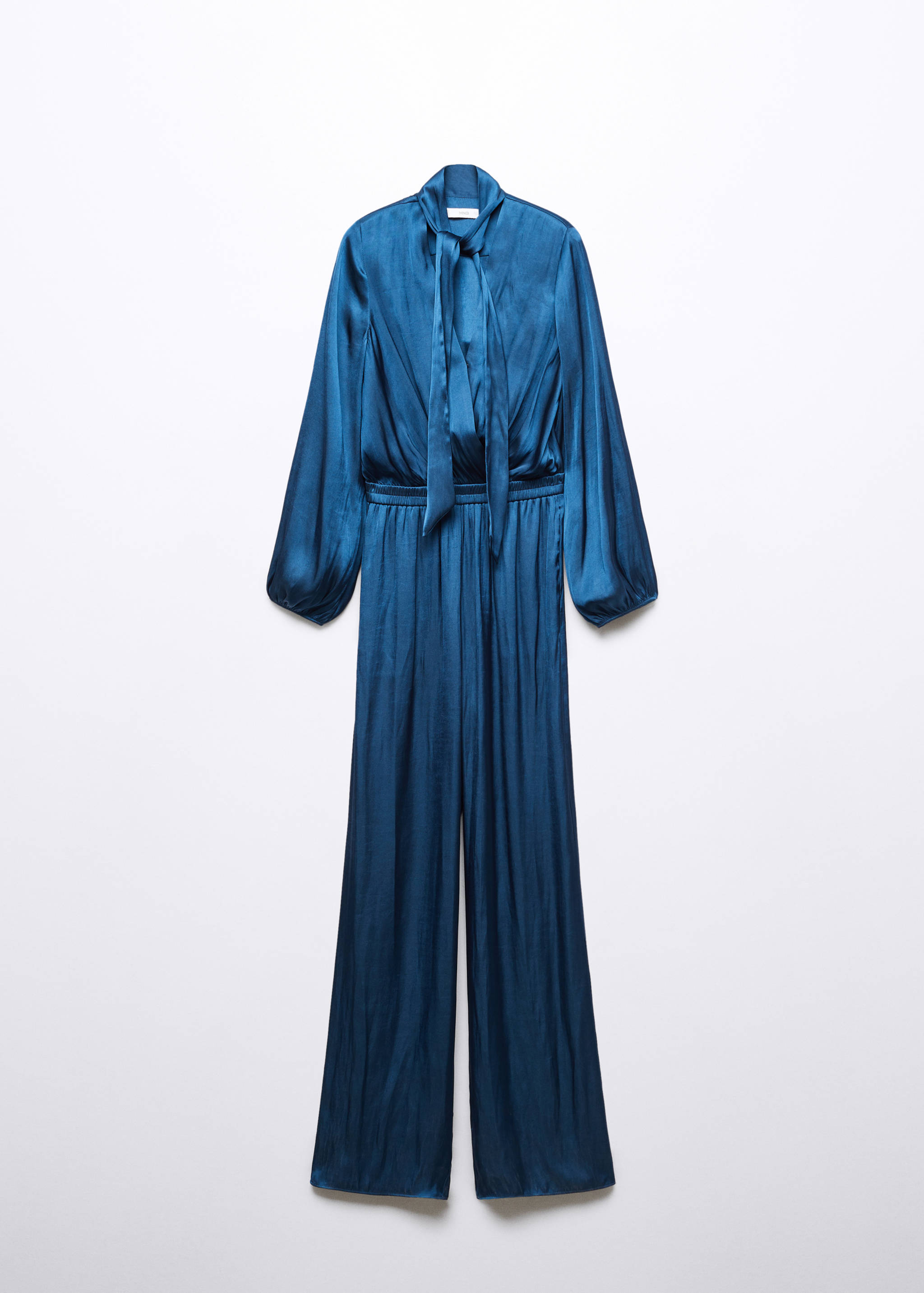 Lange satijnen jumpsuit met strik - Artikel zonder model