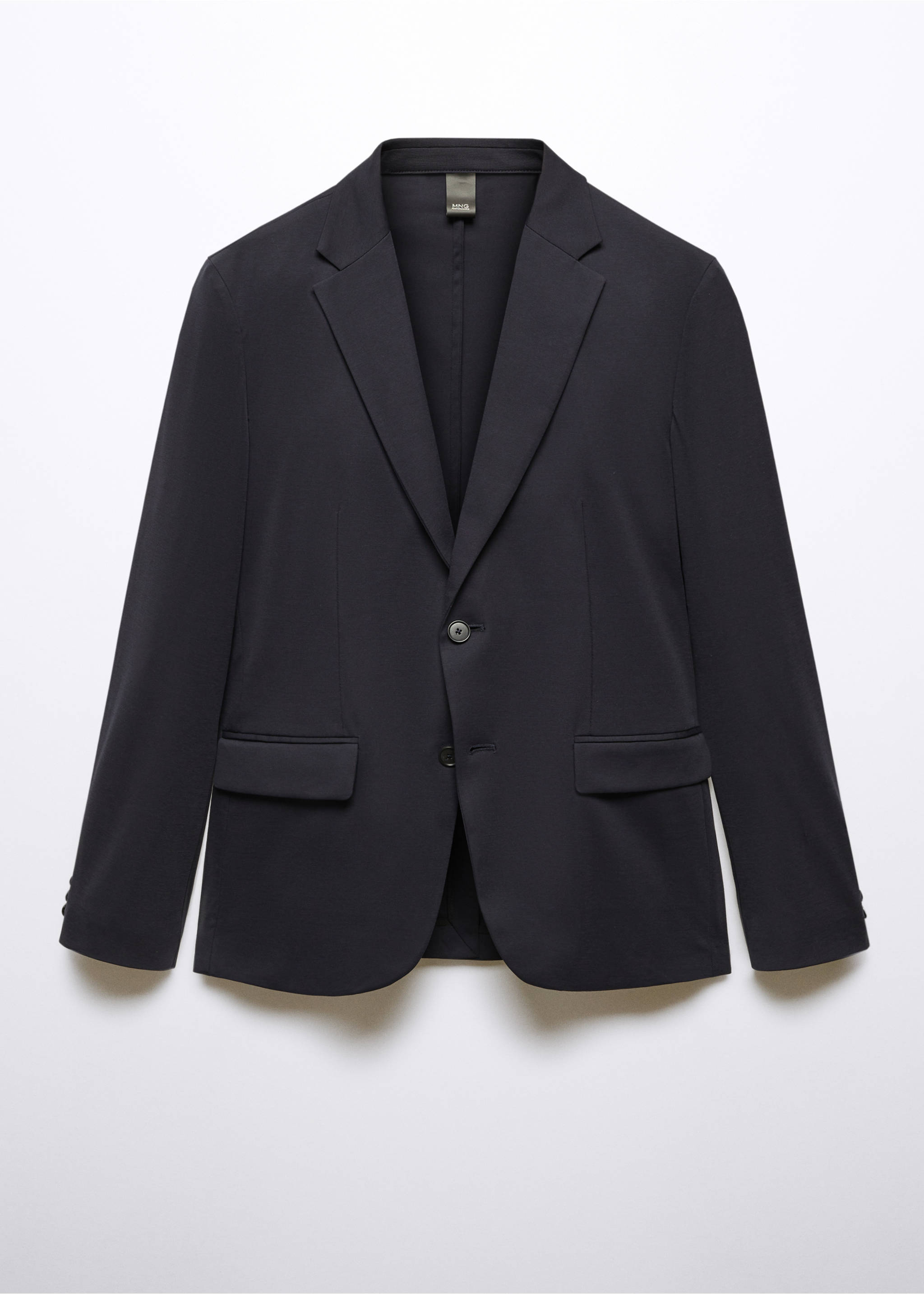 Slim-fit stretch suit jacket - Article without model, Navy. Ref: 57075959-00.