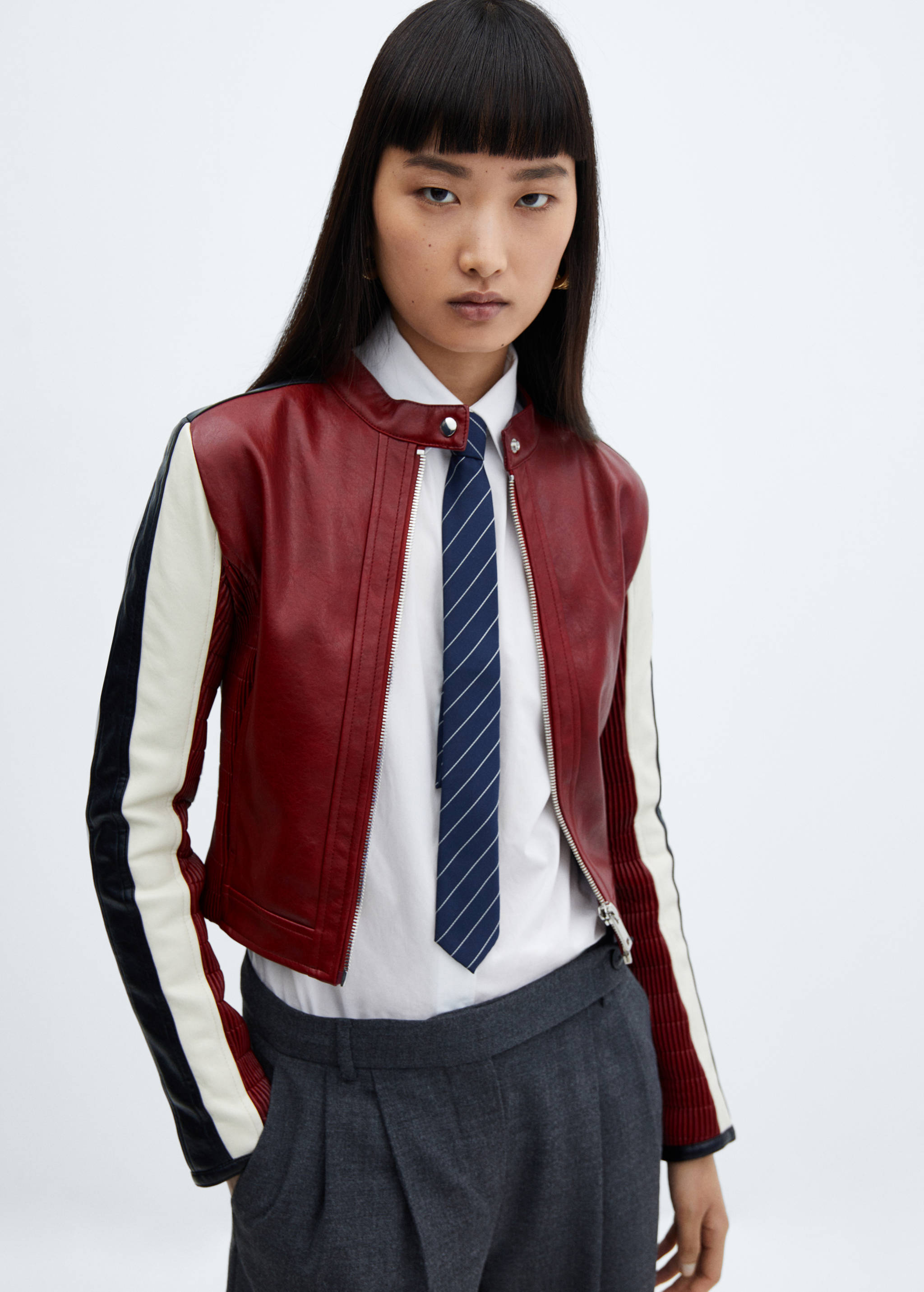 Faux-leather biker jacket - Medium plane