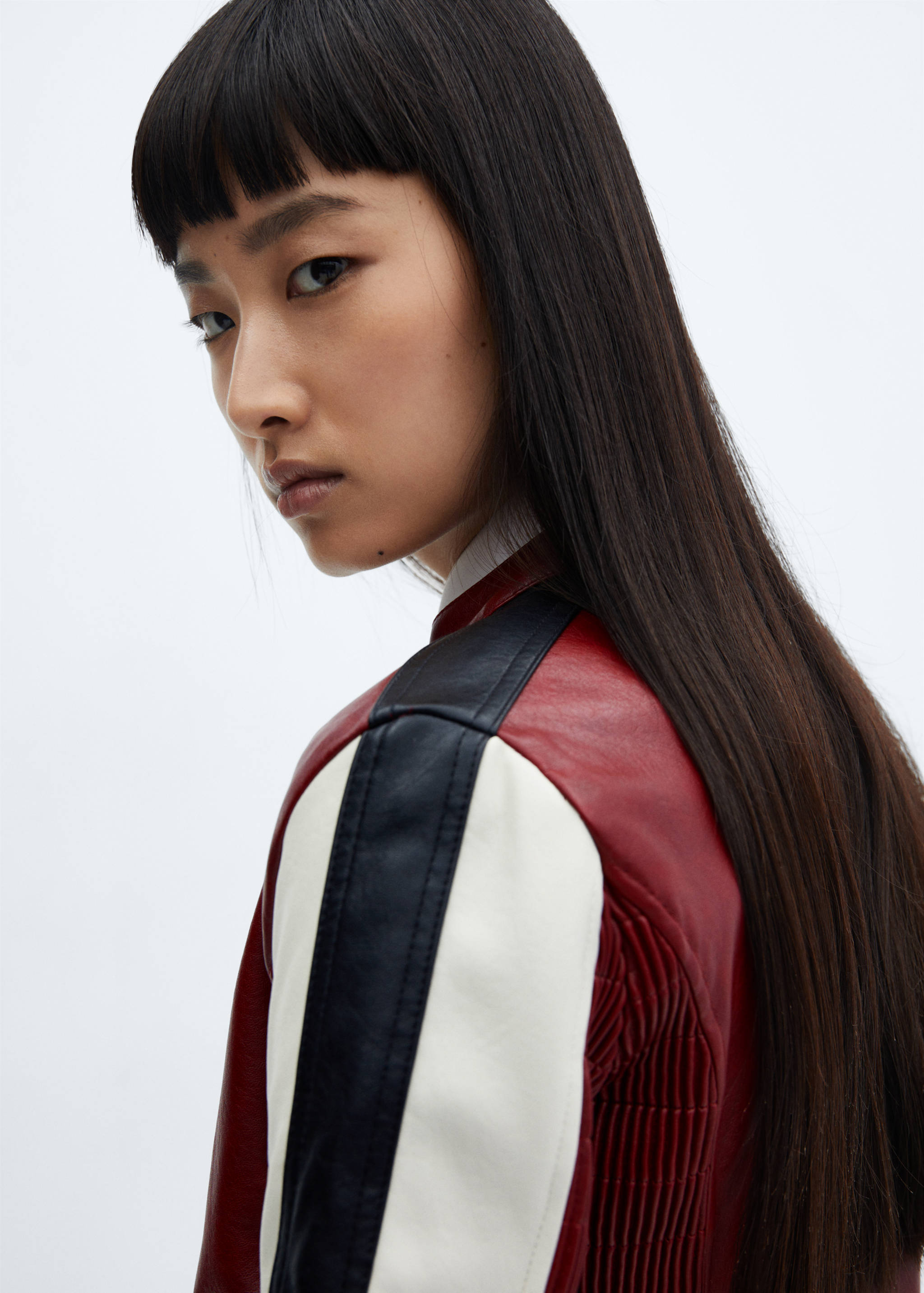 Faux-leather biker jacket - Details of the article 1