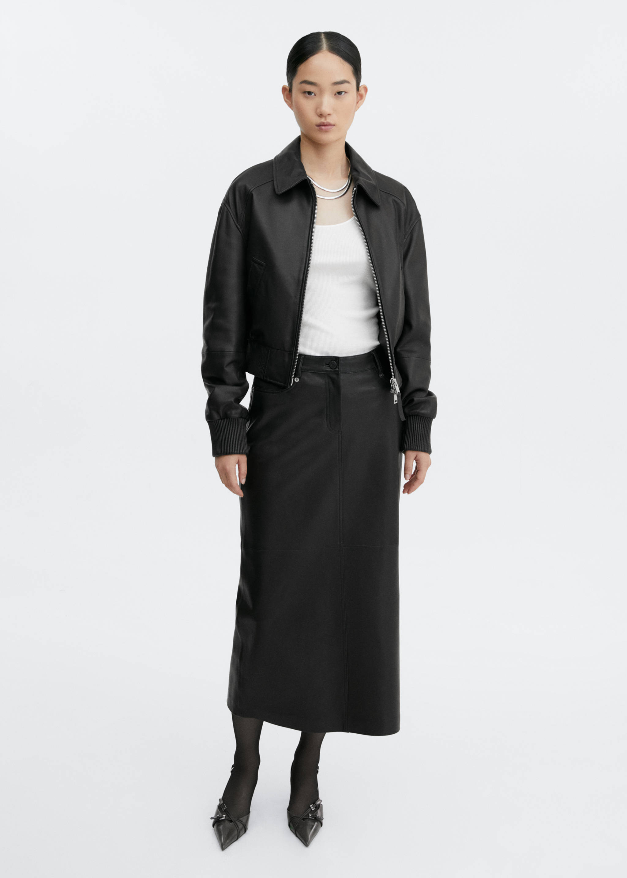 Leather aviator bomber jacket - General plane