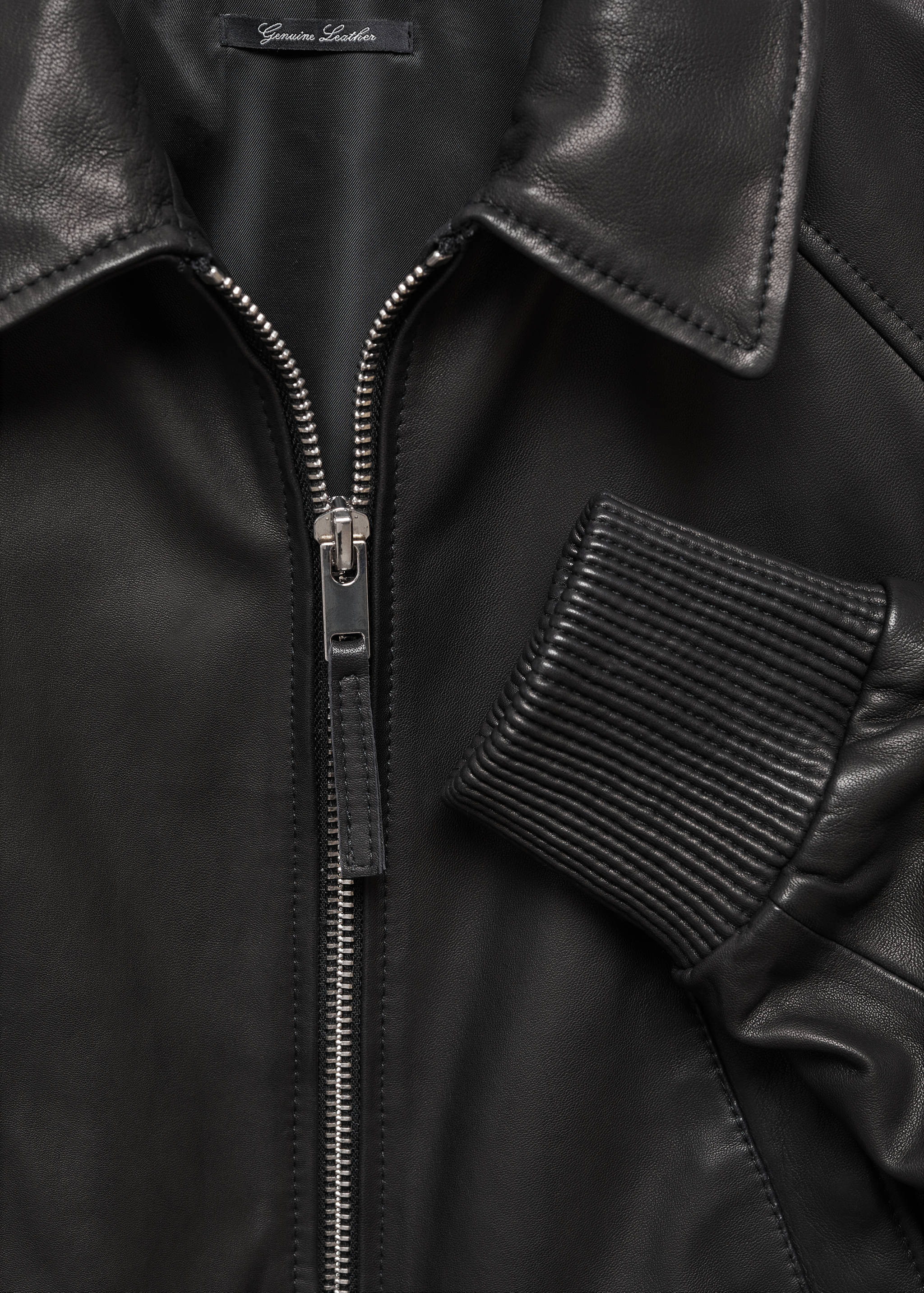 Leather aviator bomber jacket - Details of the article 8