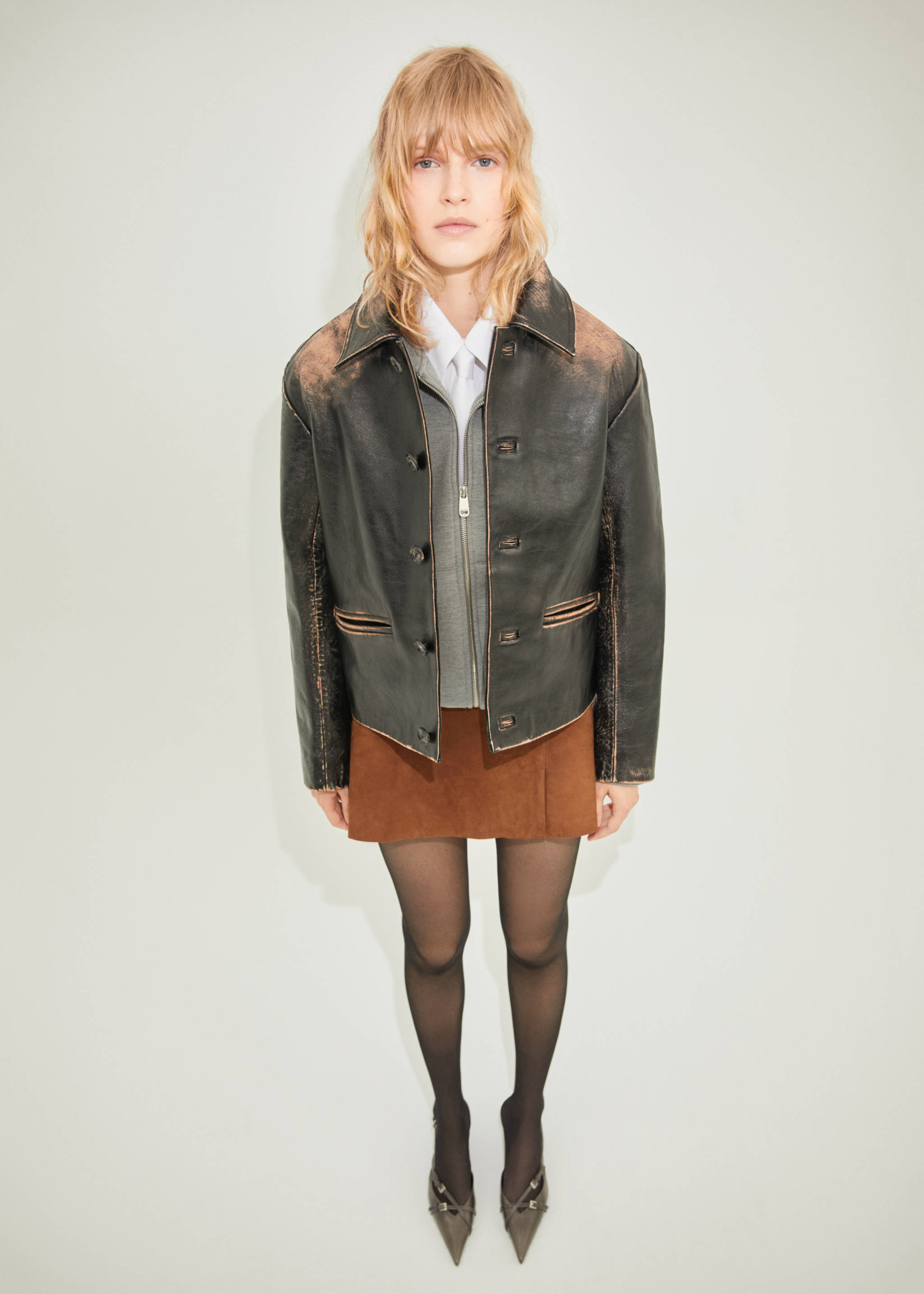 Minifaldilla pell girada - Pla general