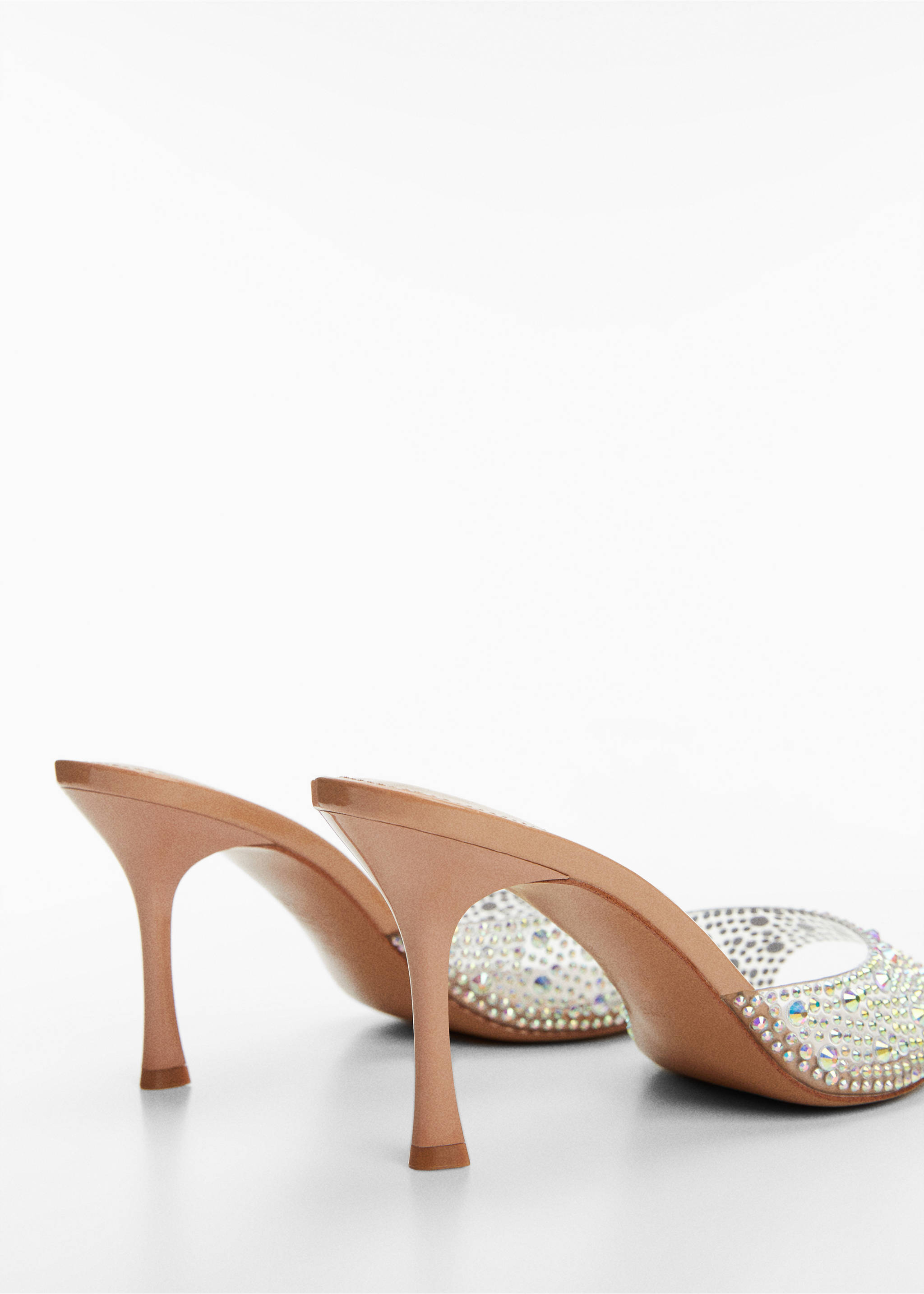 Glitter high-heeled sandals - Details of the article 1, Nude. Ref: 57076008-00.