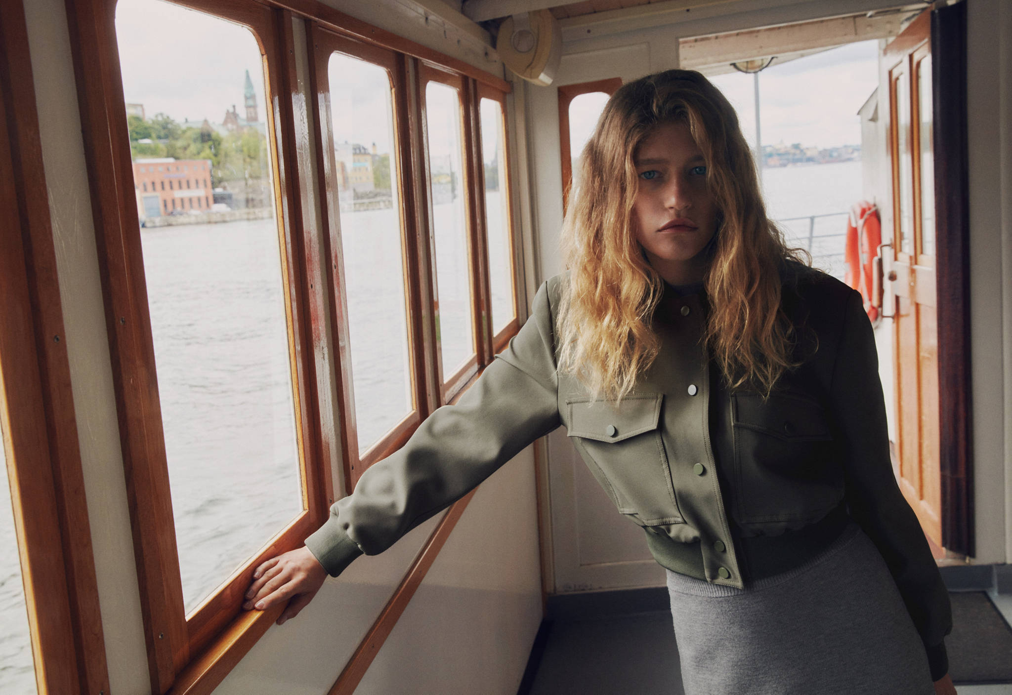 Bomber jacket with shoulder pads - Panoramic plane
