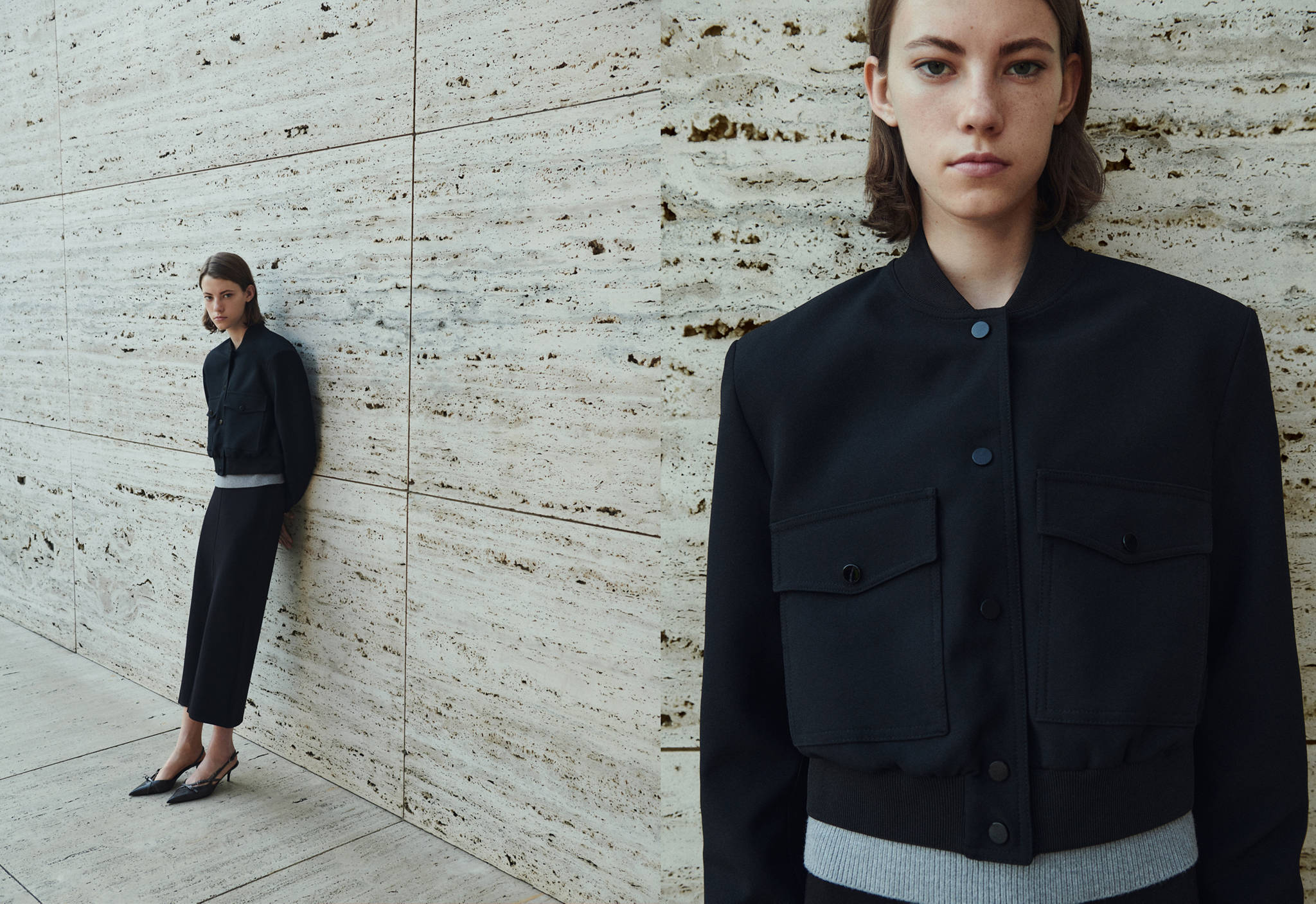 Bomber jacket with shoulder pads - Panoramic plane