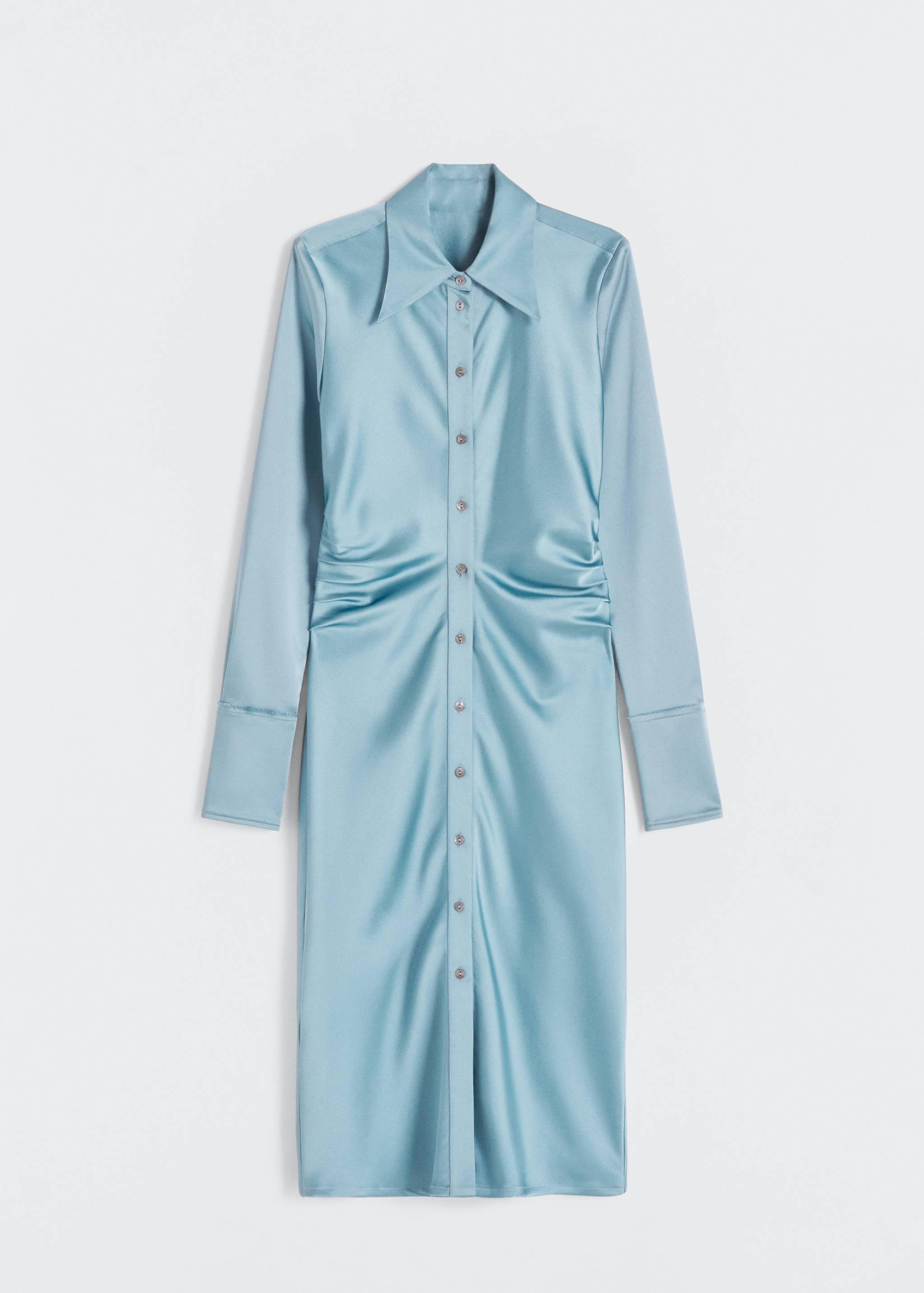 Robe chemise ajustée satinée - Article sans modèle