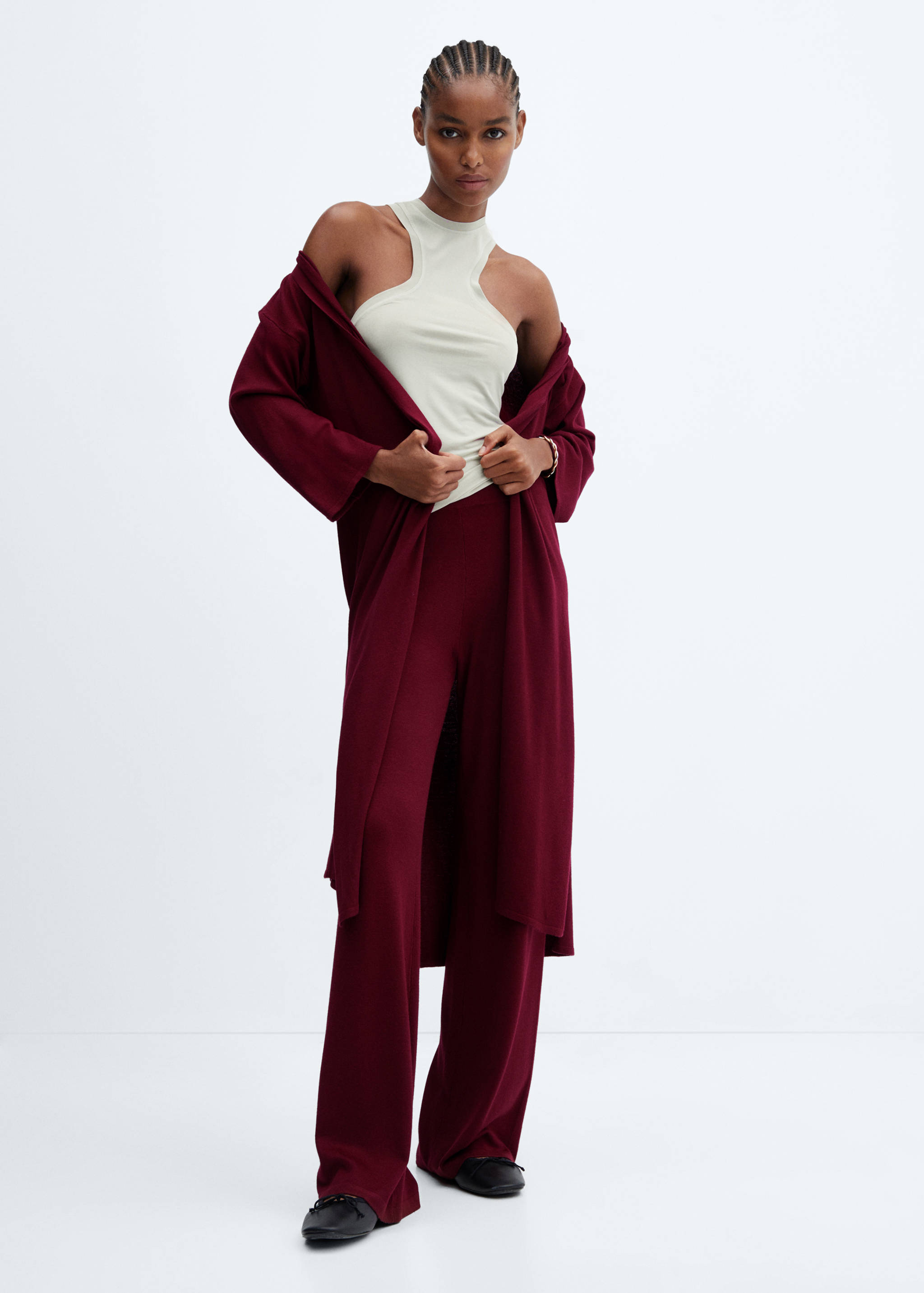 Langer Feinstrickcardigan - Allgemeine Ansicht