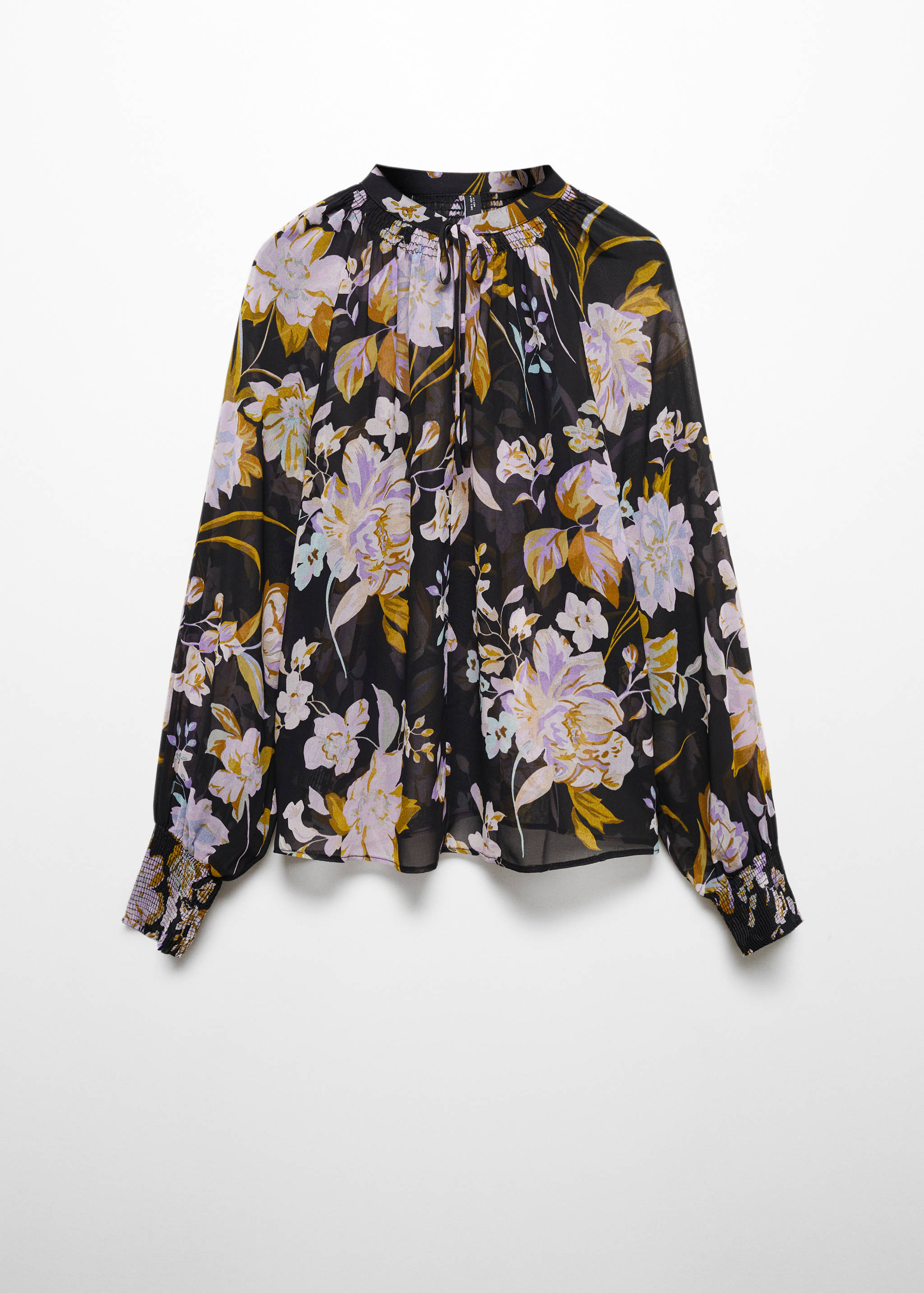 Blouse imprimée manches bouffantes - Article sans modèle